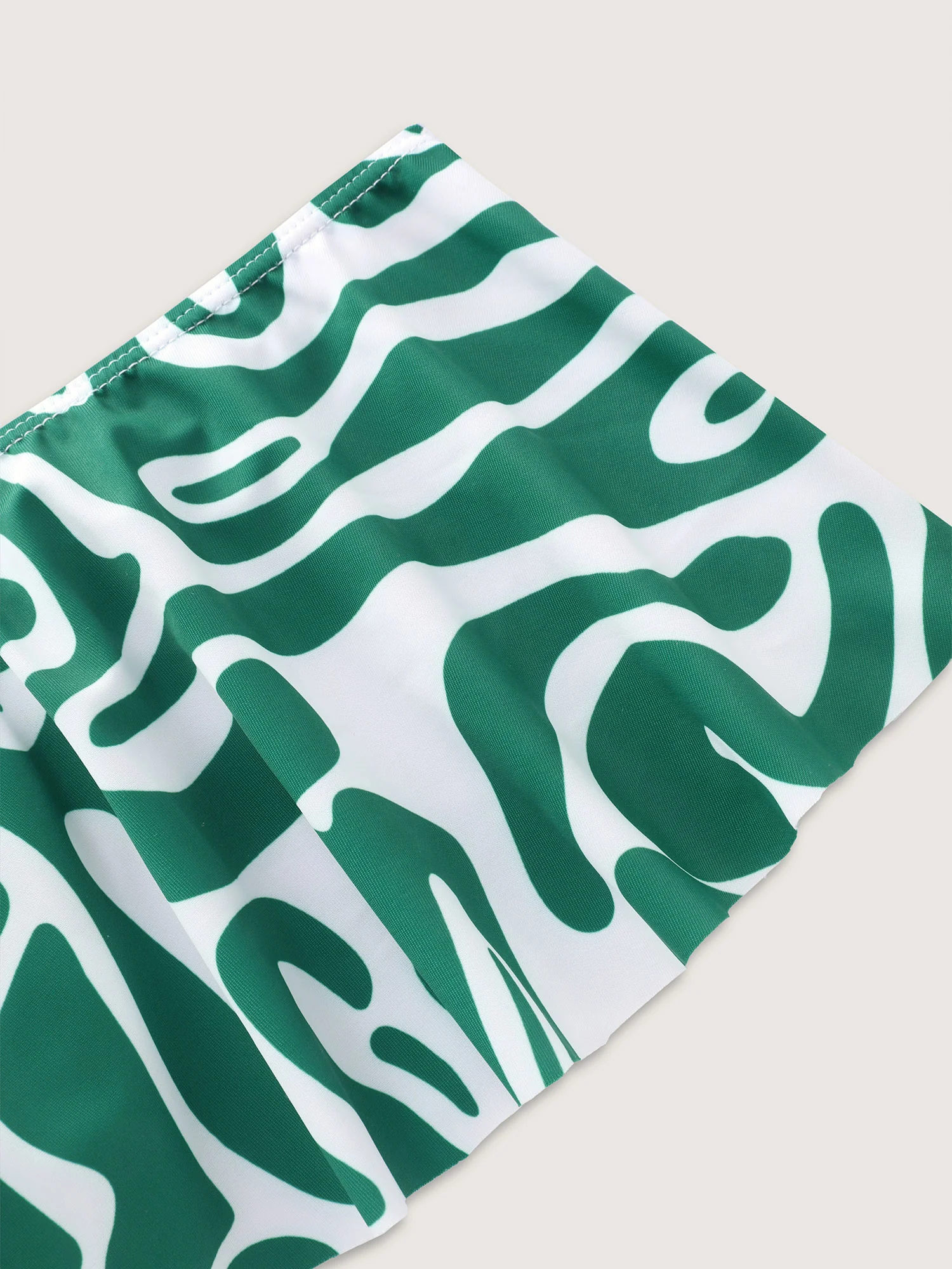Geometric Print Cold-Shoulder Swim Dress - Image 6