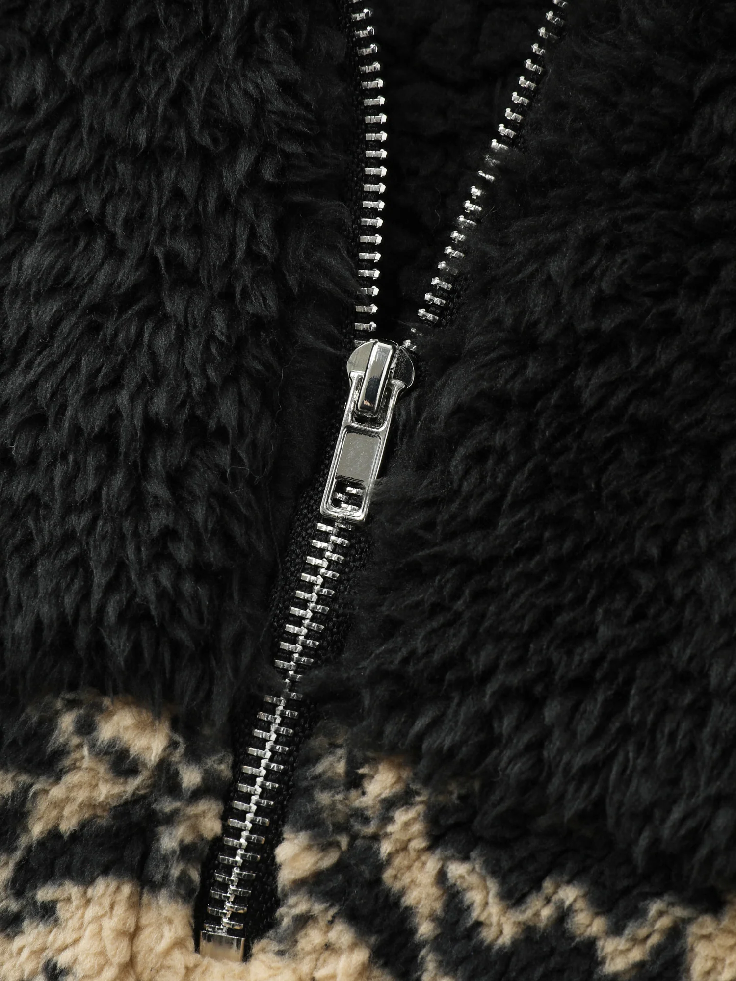 Geometric Print Zipper Collar Sweatshirt - Image 5