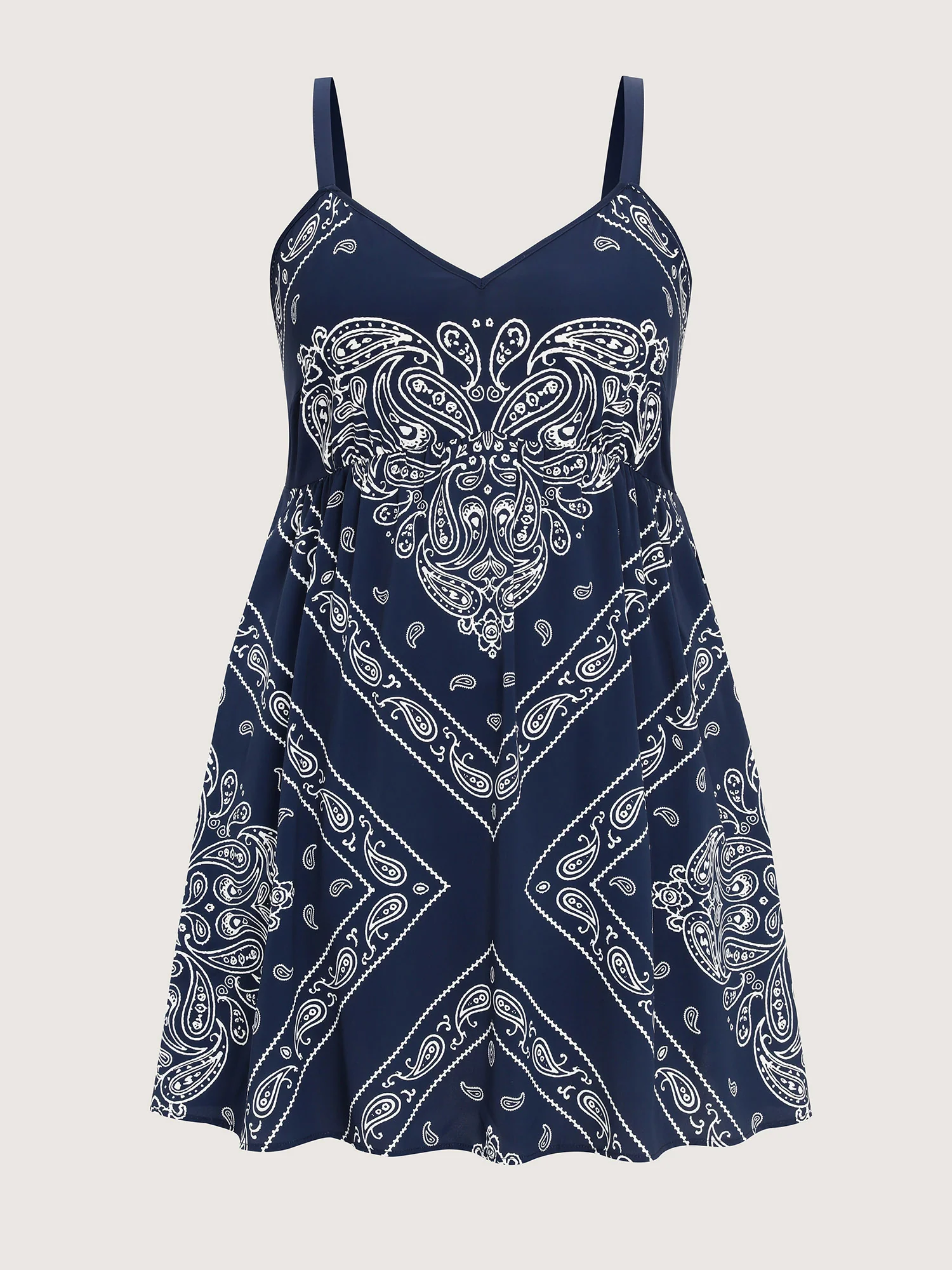 Geometric Stripe Shirred Back Mini Dress - Image 7
