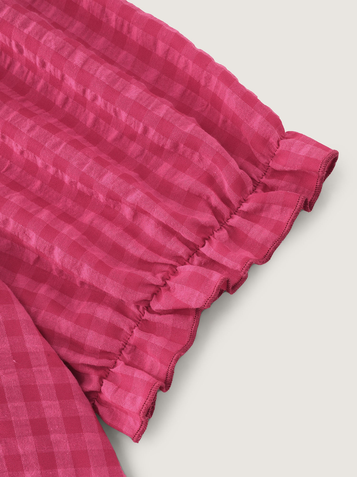 Gingham Print Bow Tie Front Blouse - Image 7