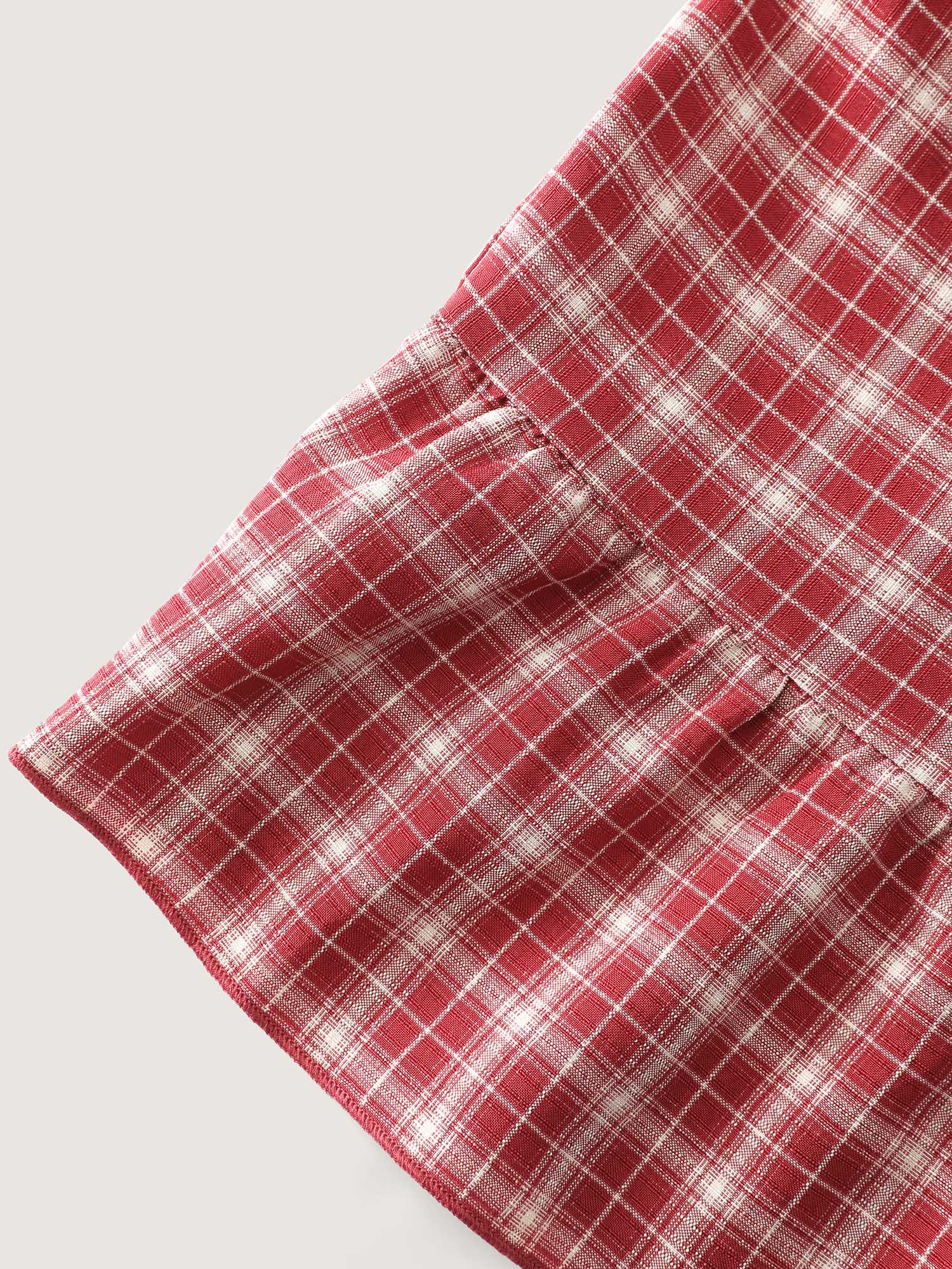 Gingham Print Ruffled Hem Co-Ord Pajama Set - Image 33