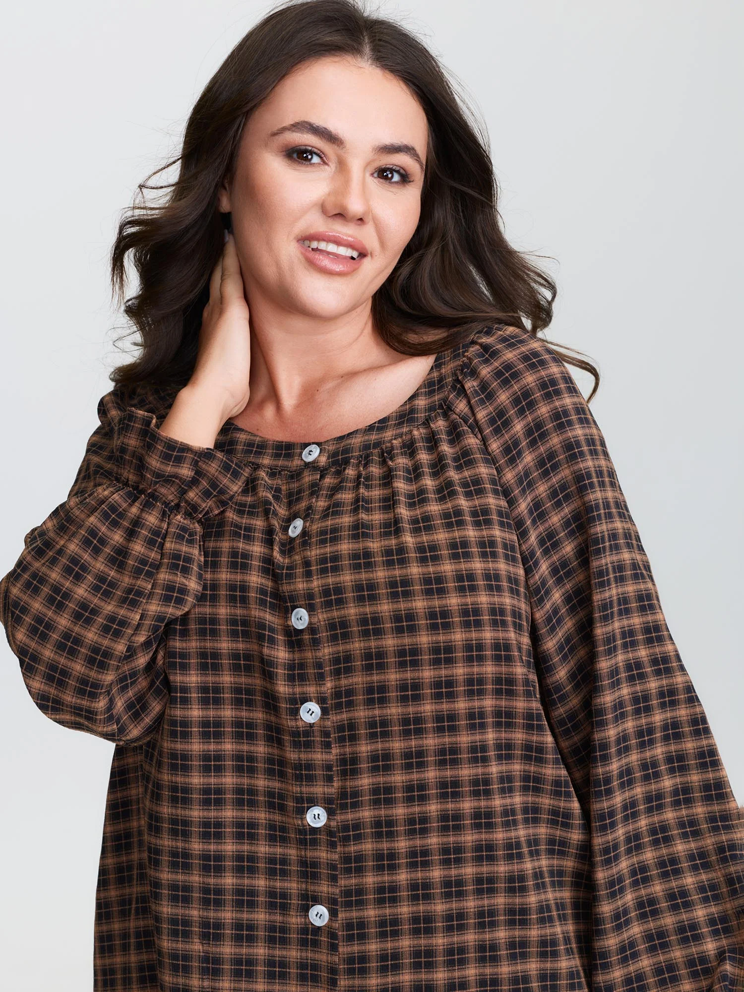 Gingham Print Ruffled Hem Co-Ord Pajama Set - Image 65