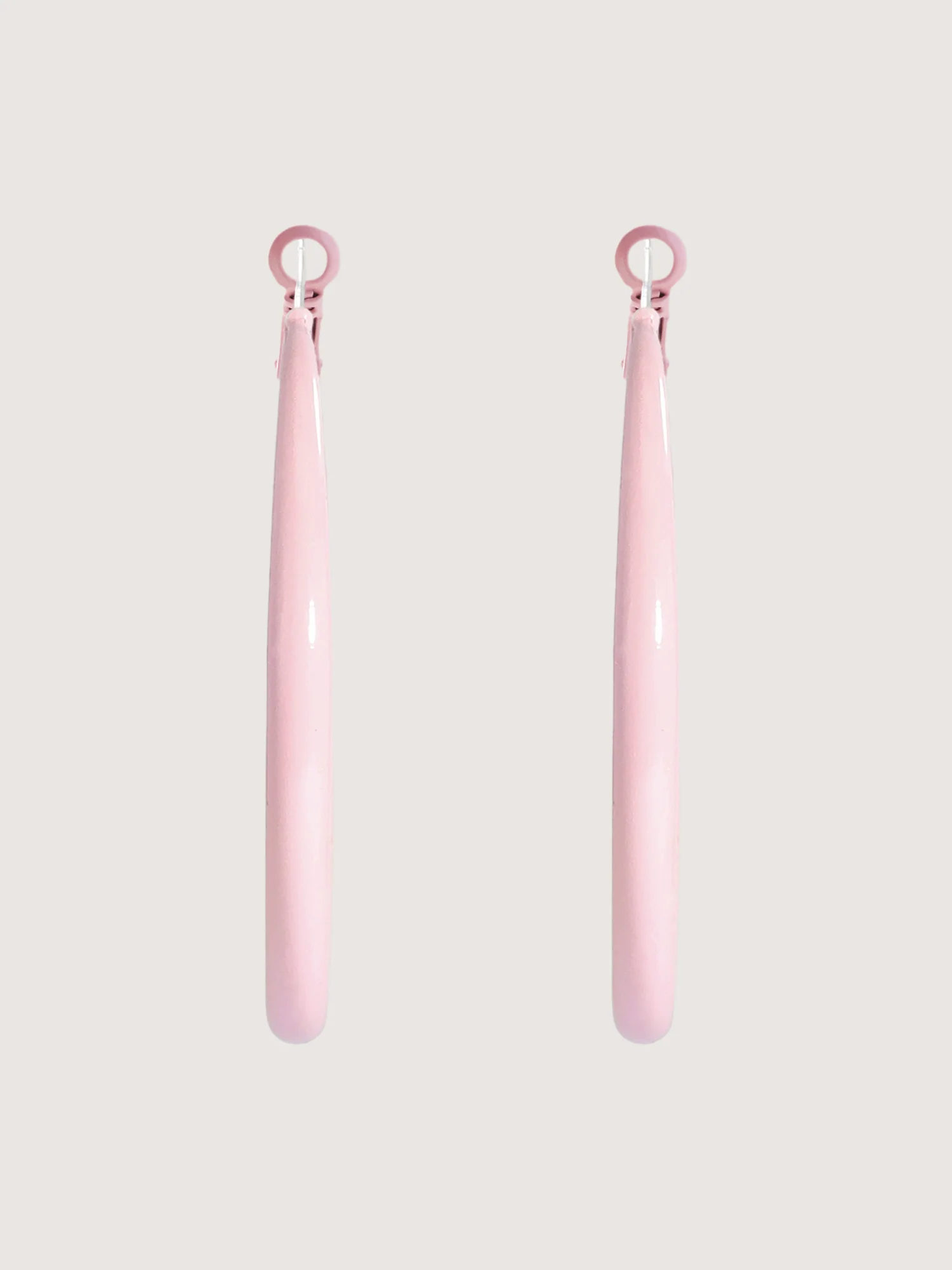 Glazed Plain Hoop Earrings - Image 3