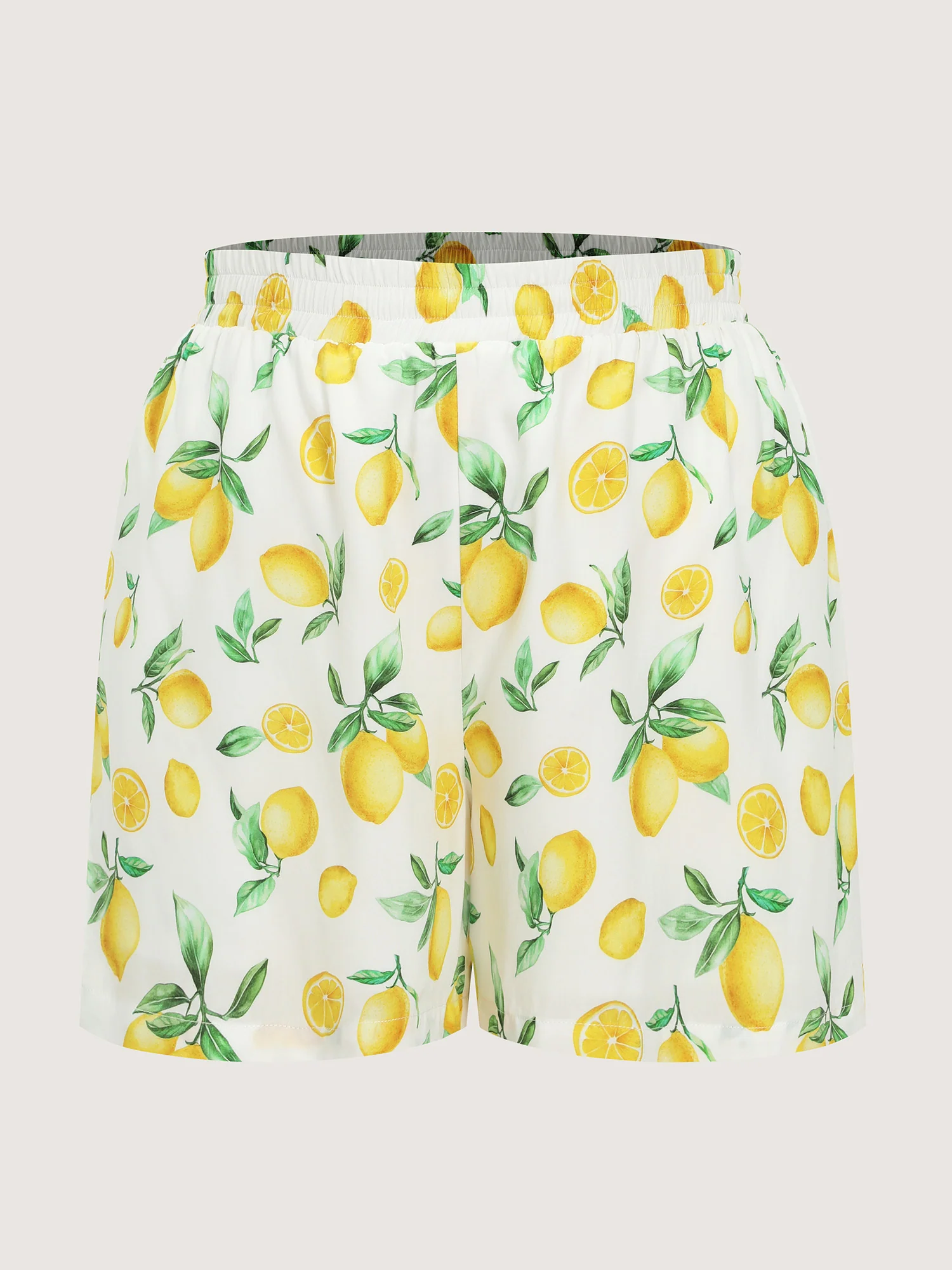Hand-Painted Lemon Print Pockets Shorts - Image 8