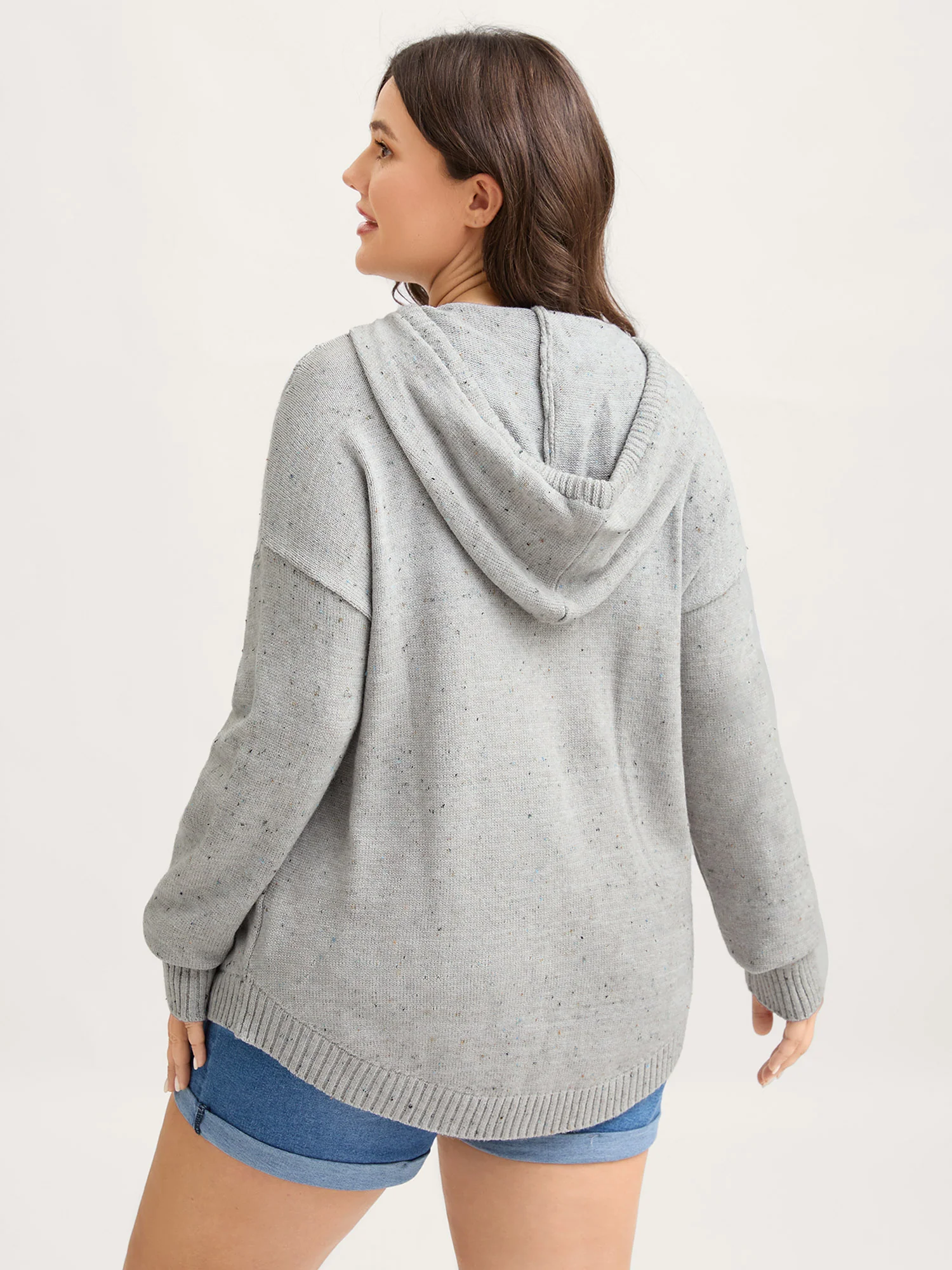 Heather Pocket Curvy Hem Pullover - Image 4