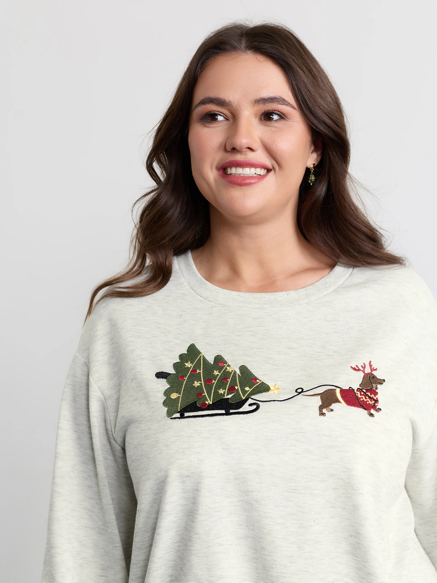 Holiday Gifts Embroidered Heather Sweatshirt - Image 2