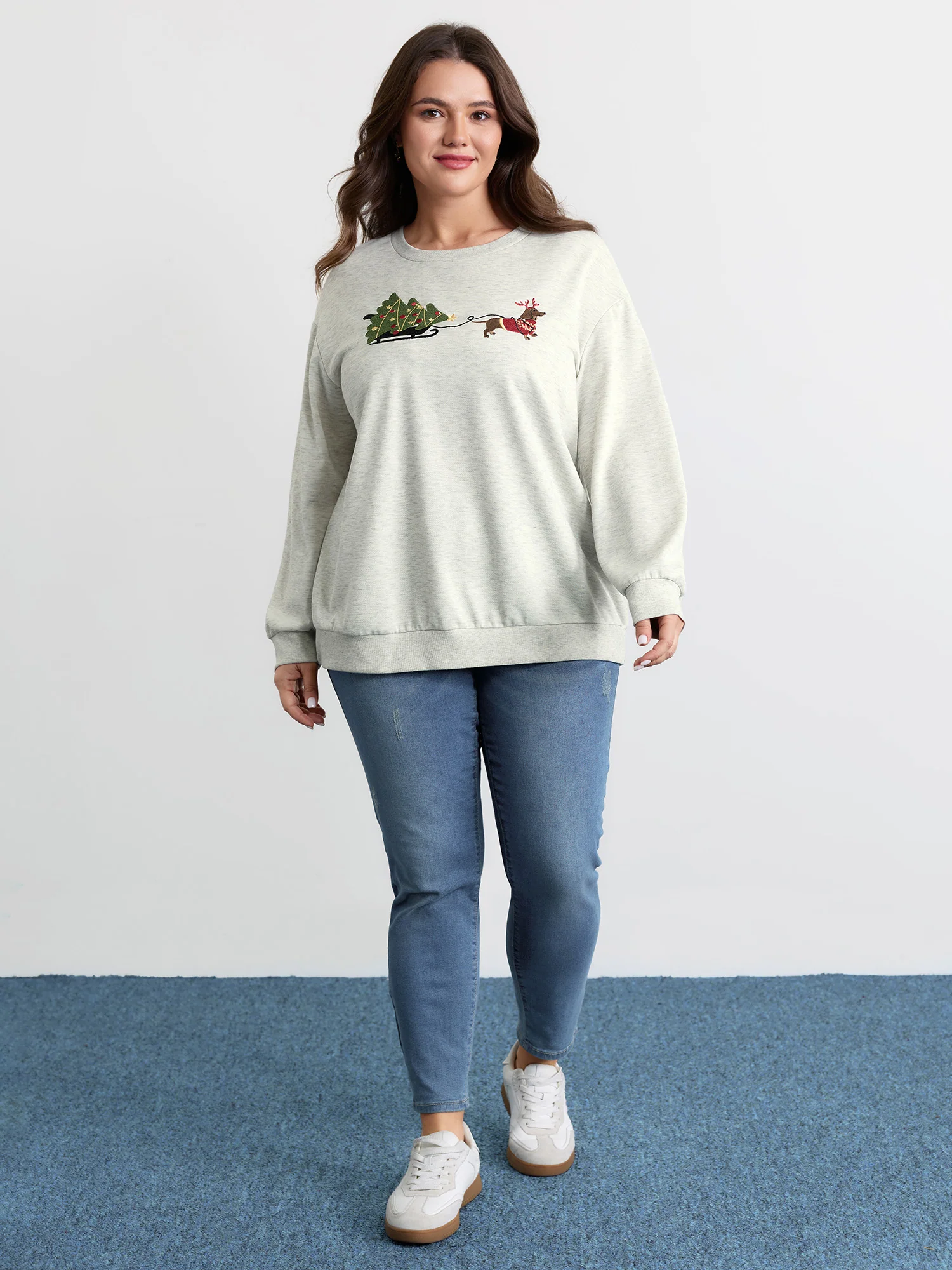 Holiday Gifts Embroidered Heather Sweatshirt - Image 3