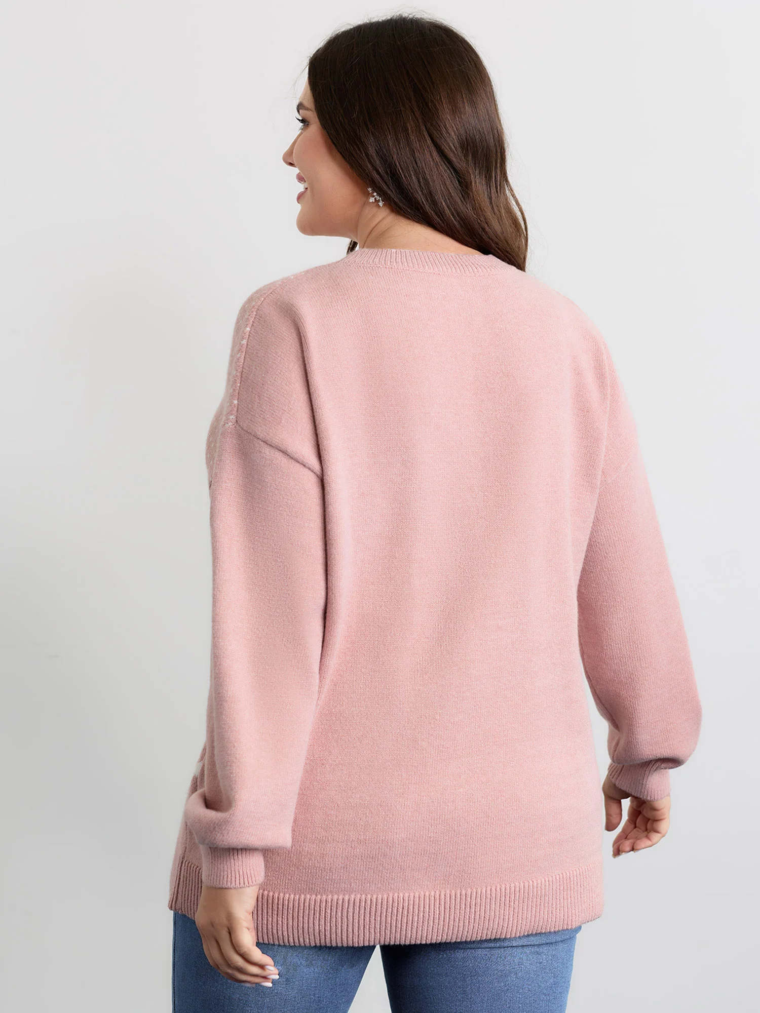 Supersoft Holiday Pattern Drop Shoulder Pullover - Image 4