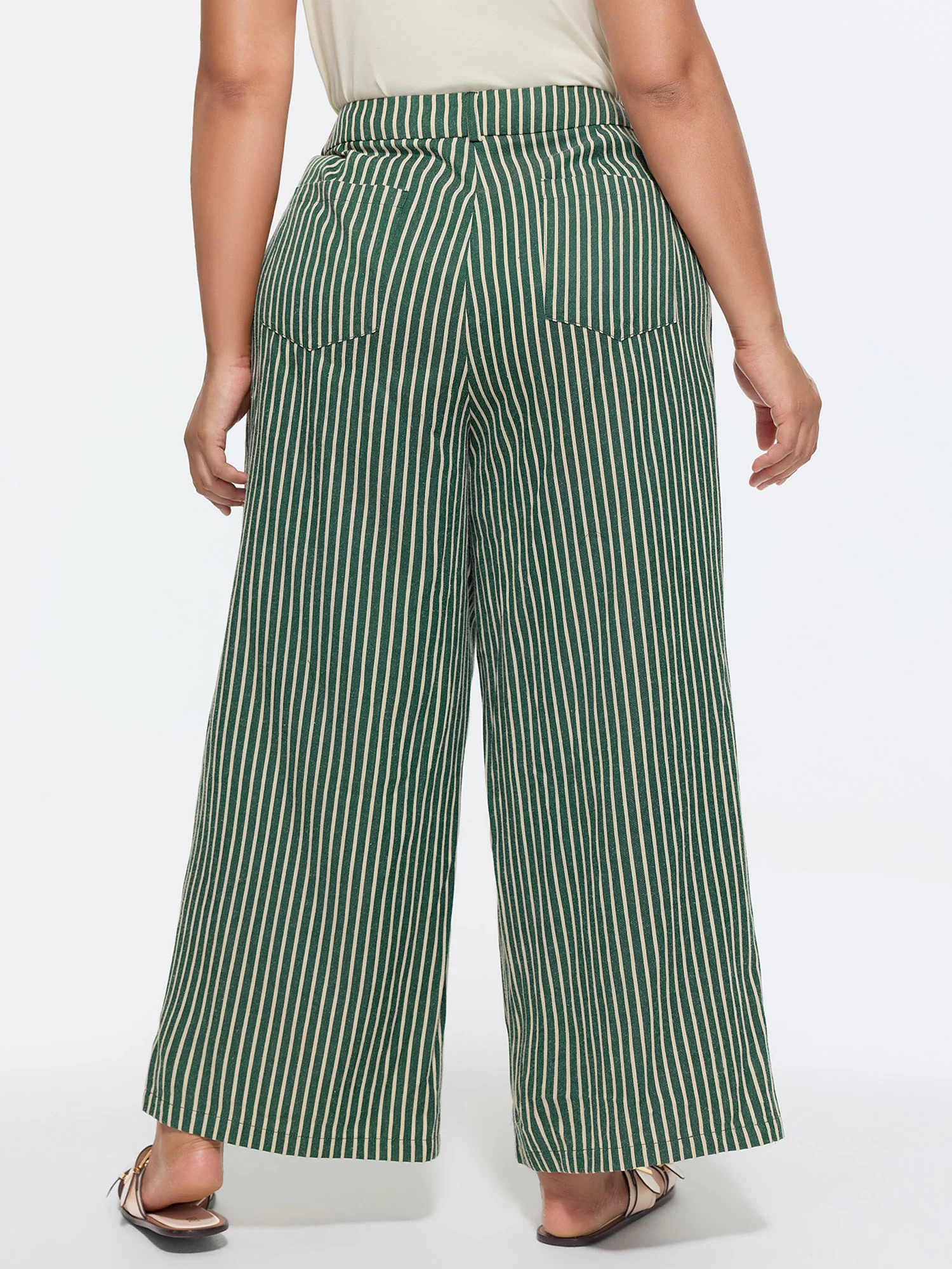 Holiday Striped Print Straight-Leg Pants - Image 4