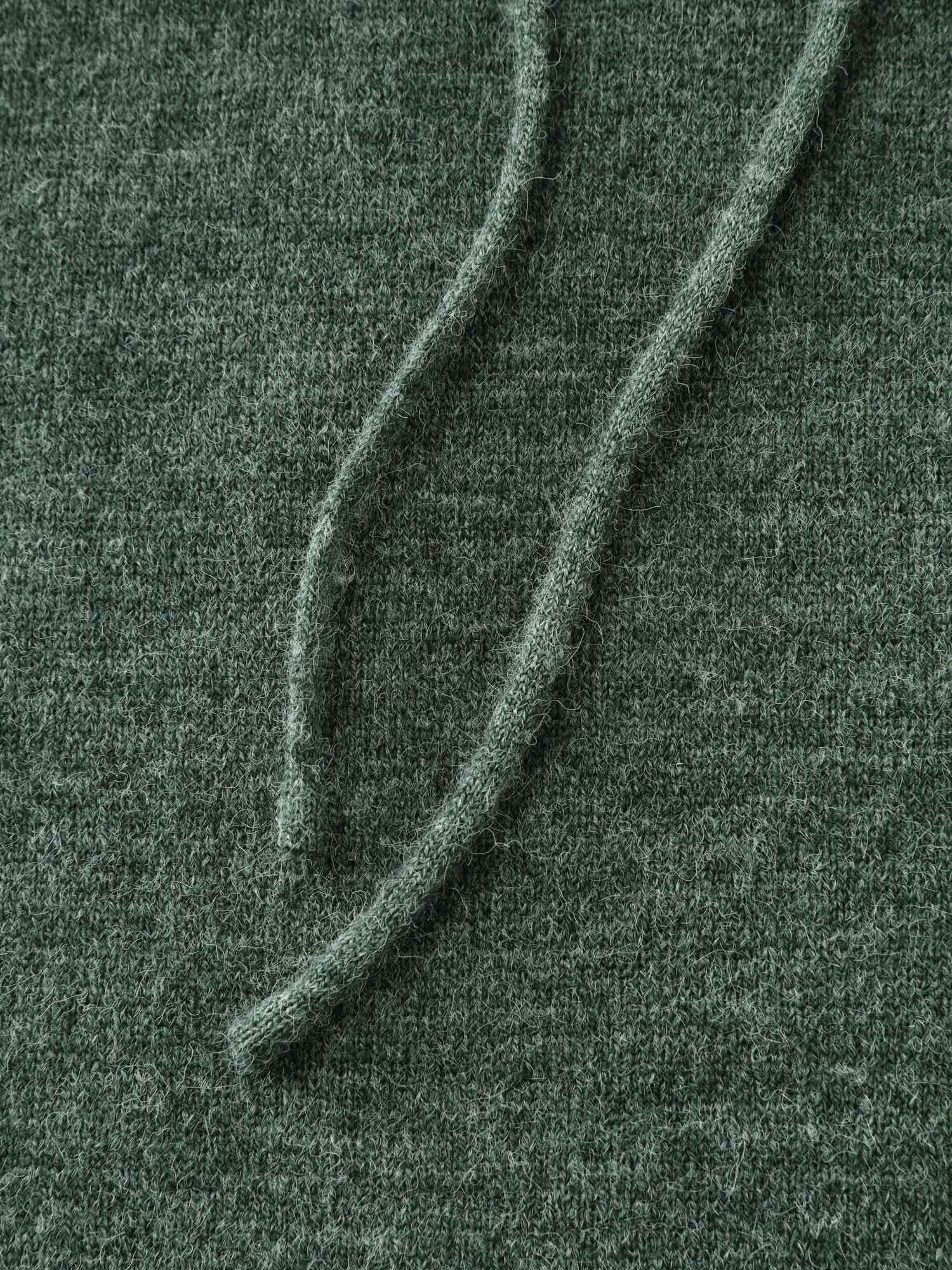 Hooded Turtleneck Plain Pullover - Image 5