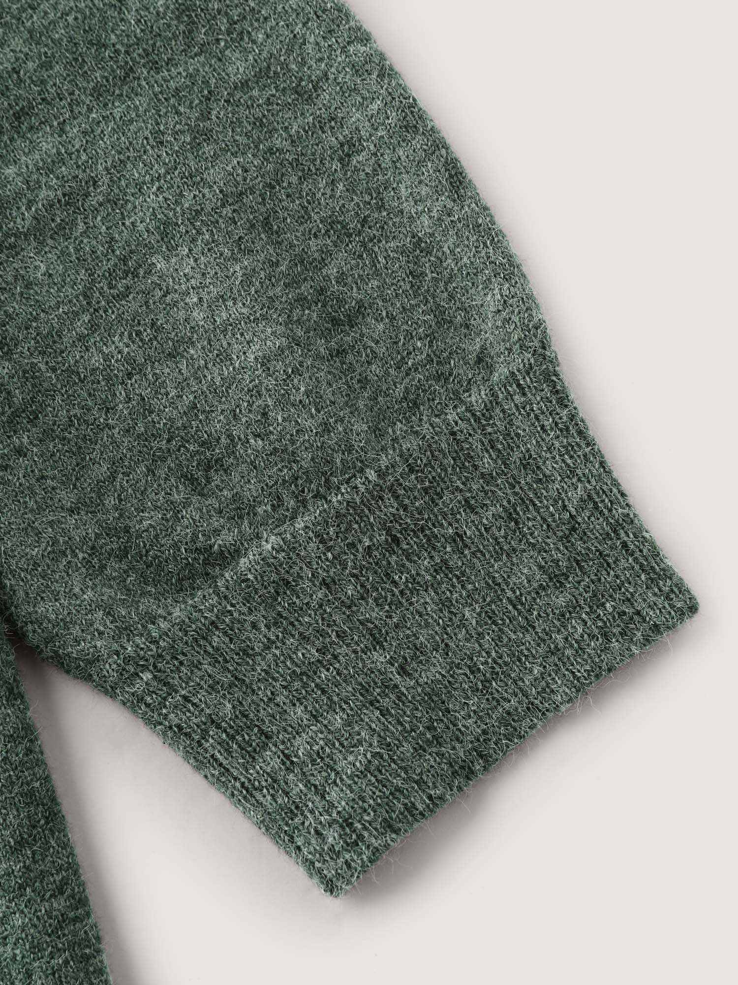 Hooded Turtleneck Plain Pullover - Image 6