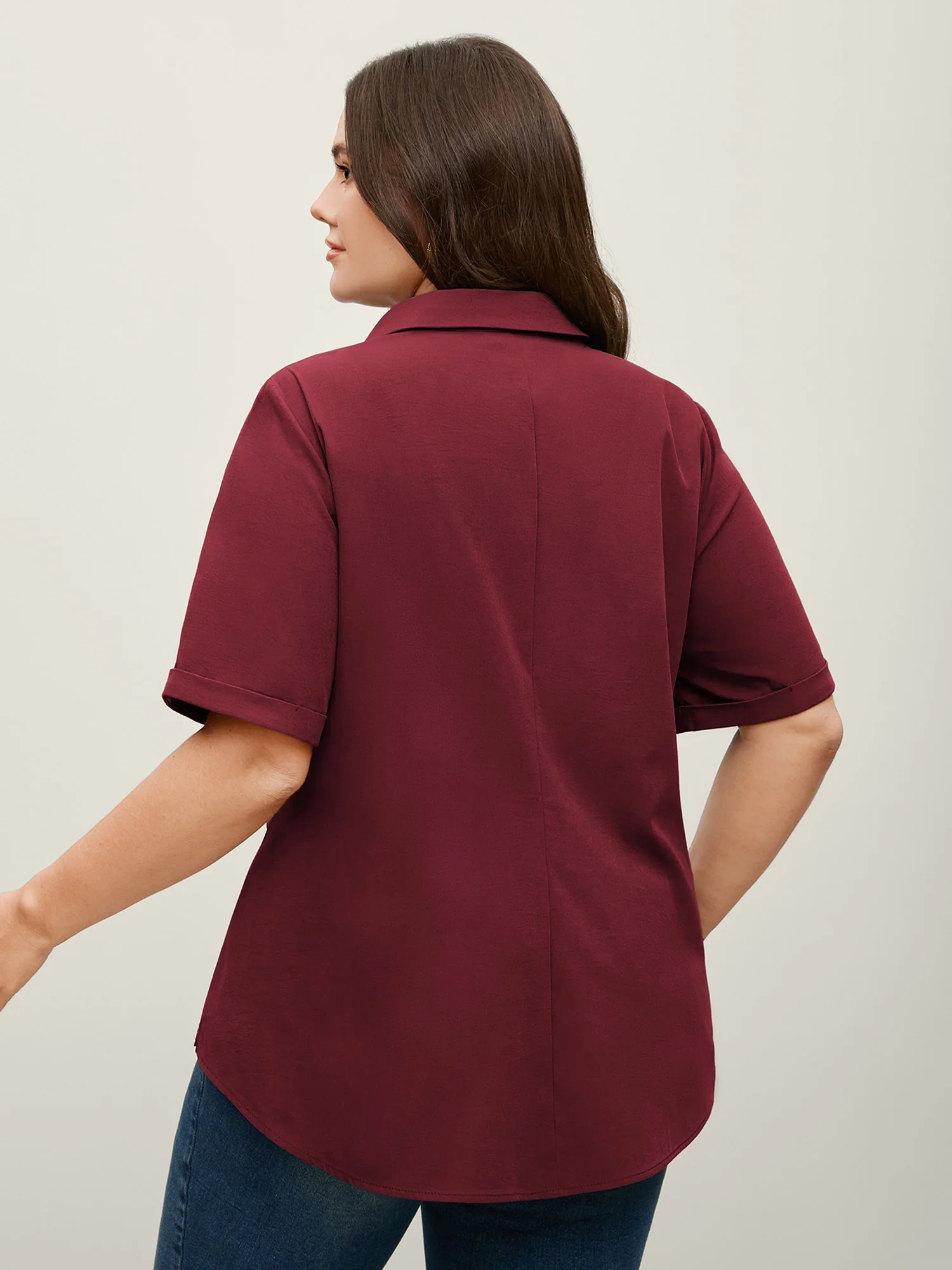 Knotted Front Asymmetrical Hem Blouse - Image 16