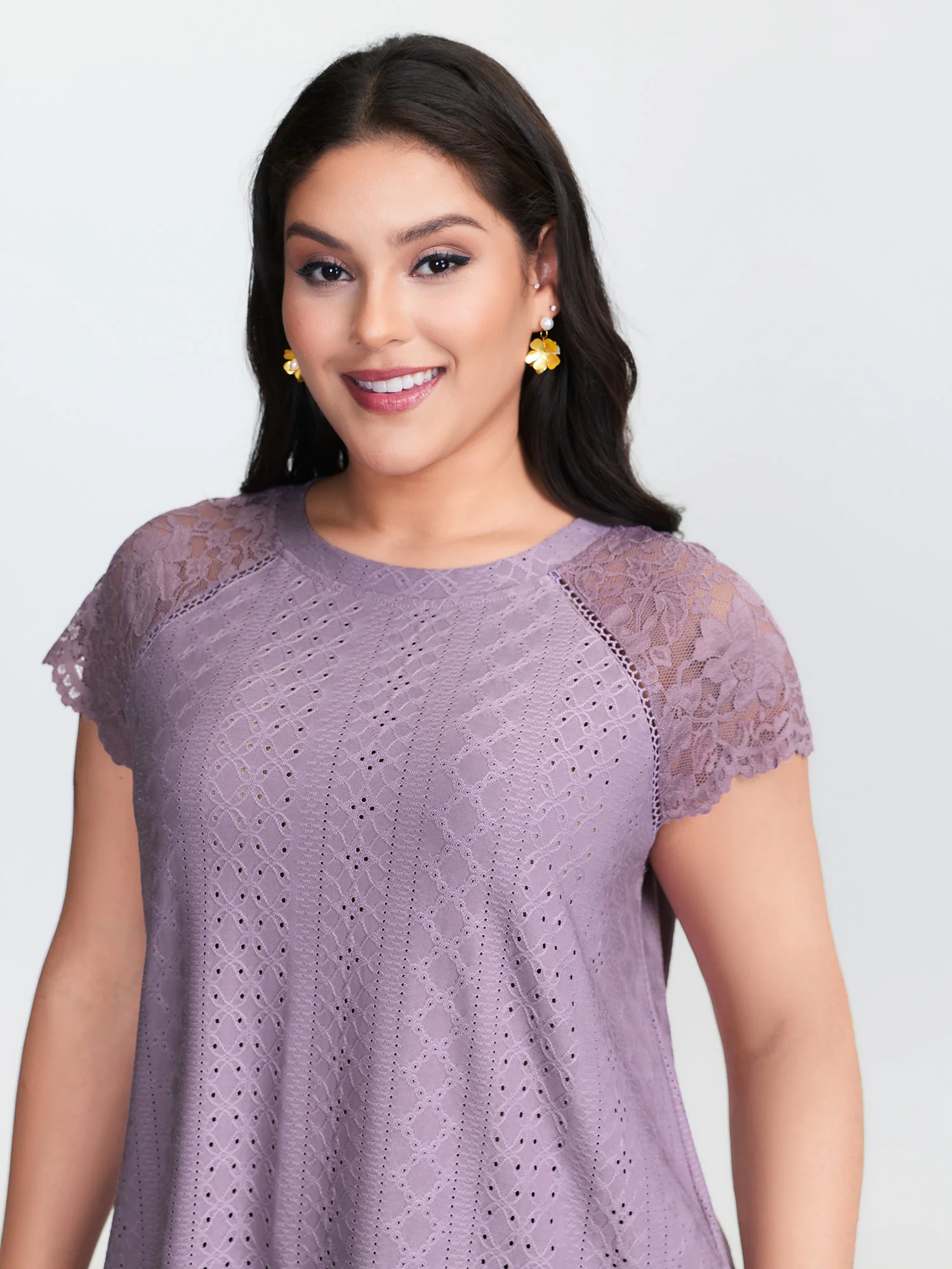 Lace Trim Back-Tie T-Shirt - Image 4