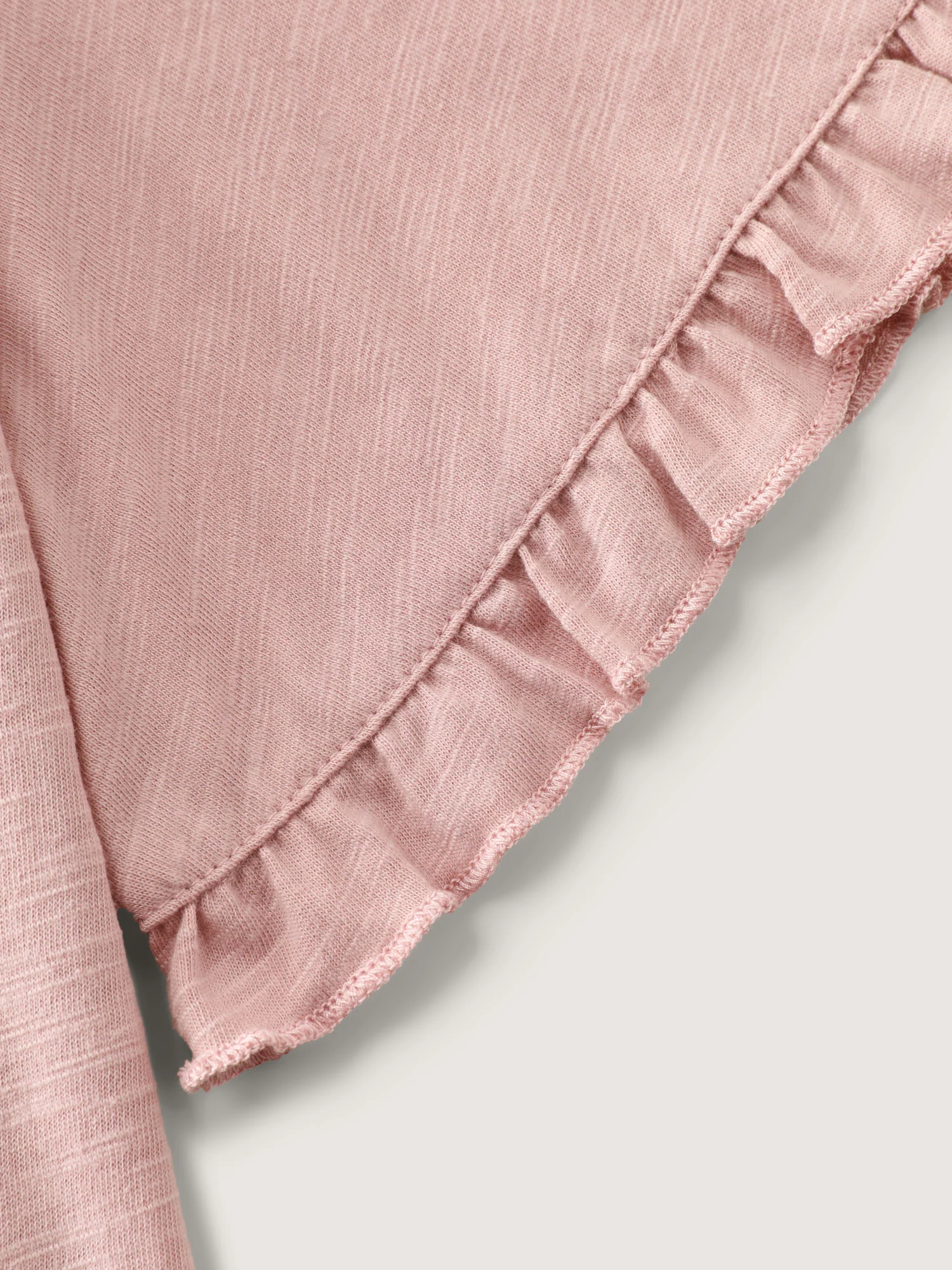 Lace Trim Ruffled Hem Plain Knit Top - Image 5