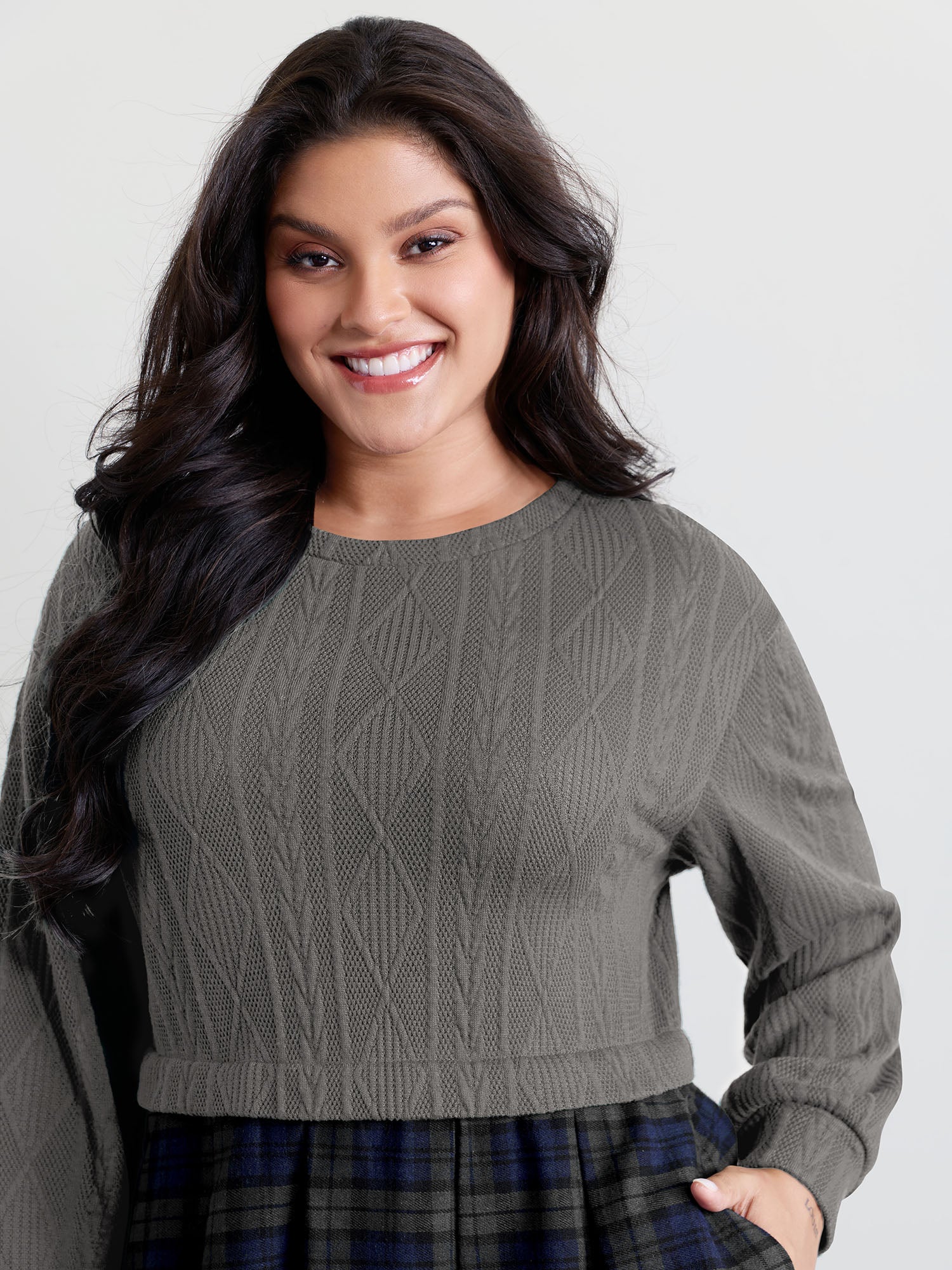 Layered Plaid Pockets Mini Dress - Image 6