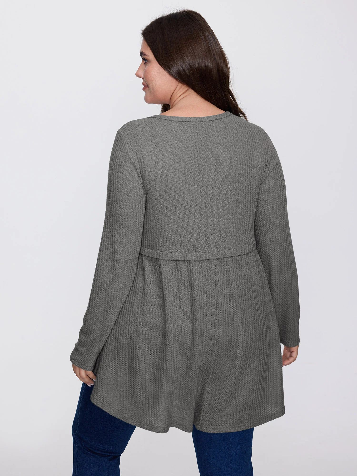 Layered V-Neck Fit and Flare Knit Top - Image 15