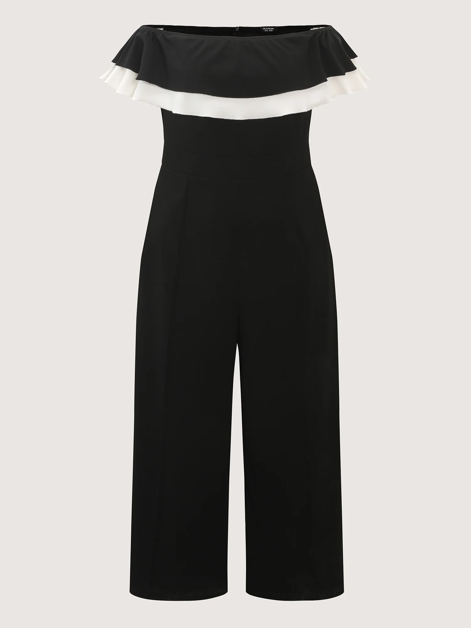Off-Shoulder Lotus Leaf Neckline Jumpsuit - Image 7