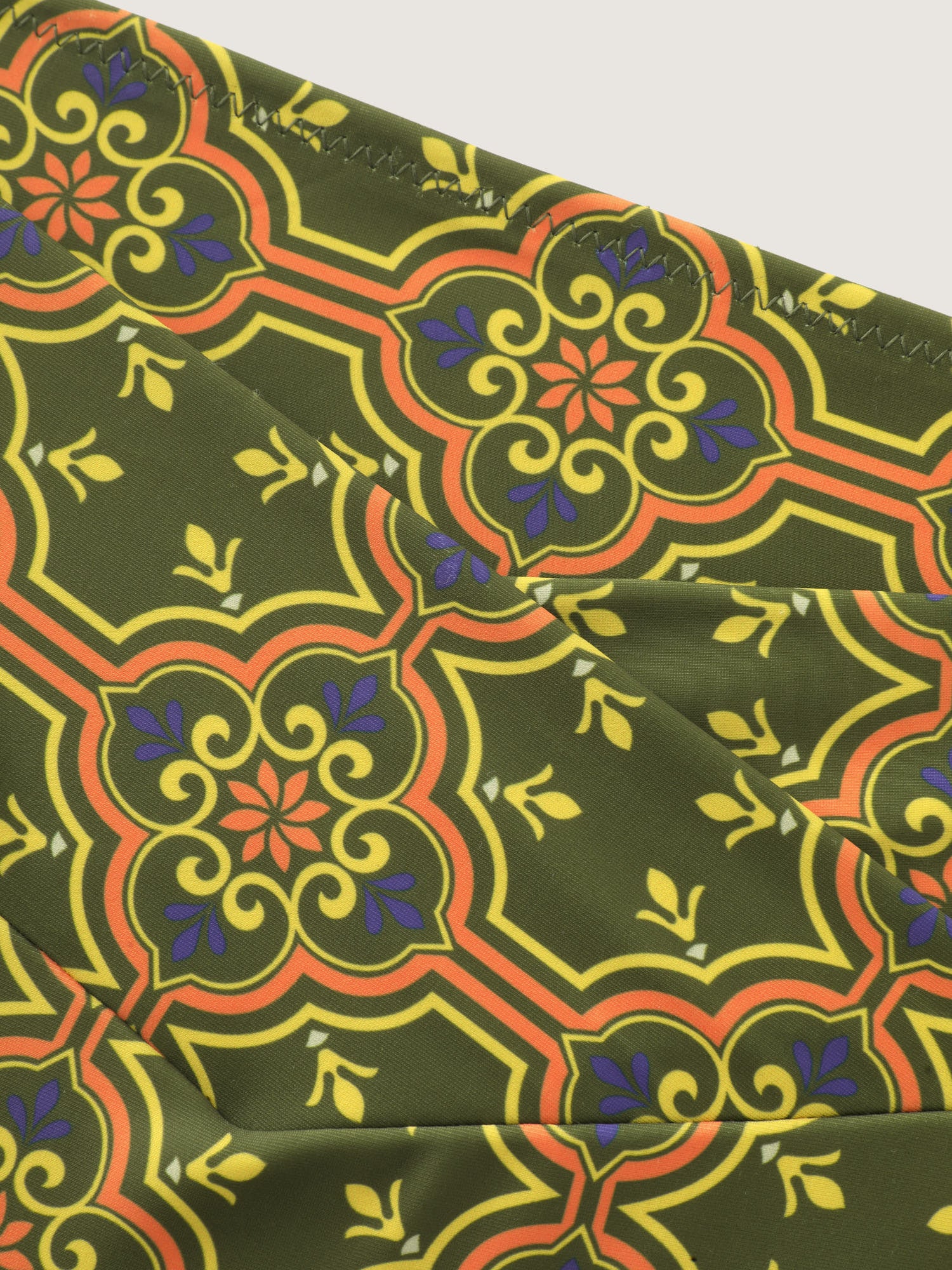 Ornate Print Overlap Waist Swim Bottoms - Image 5