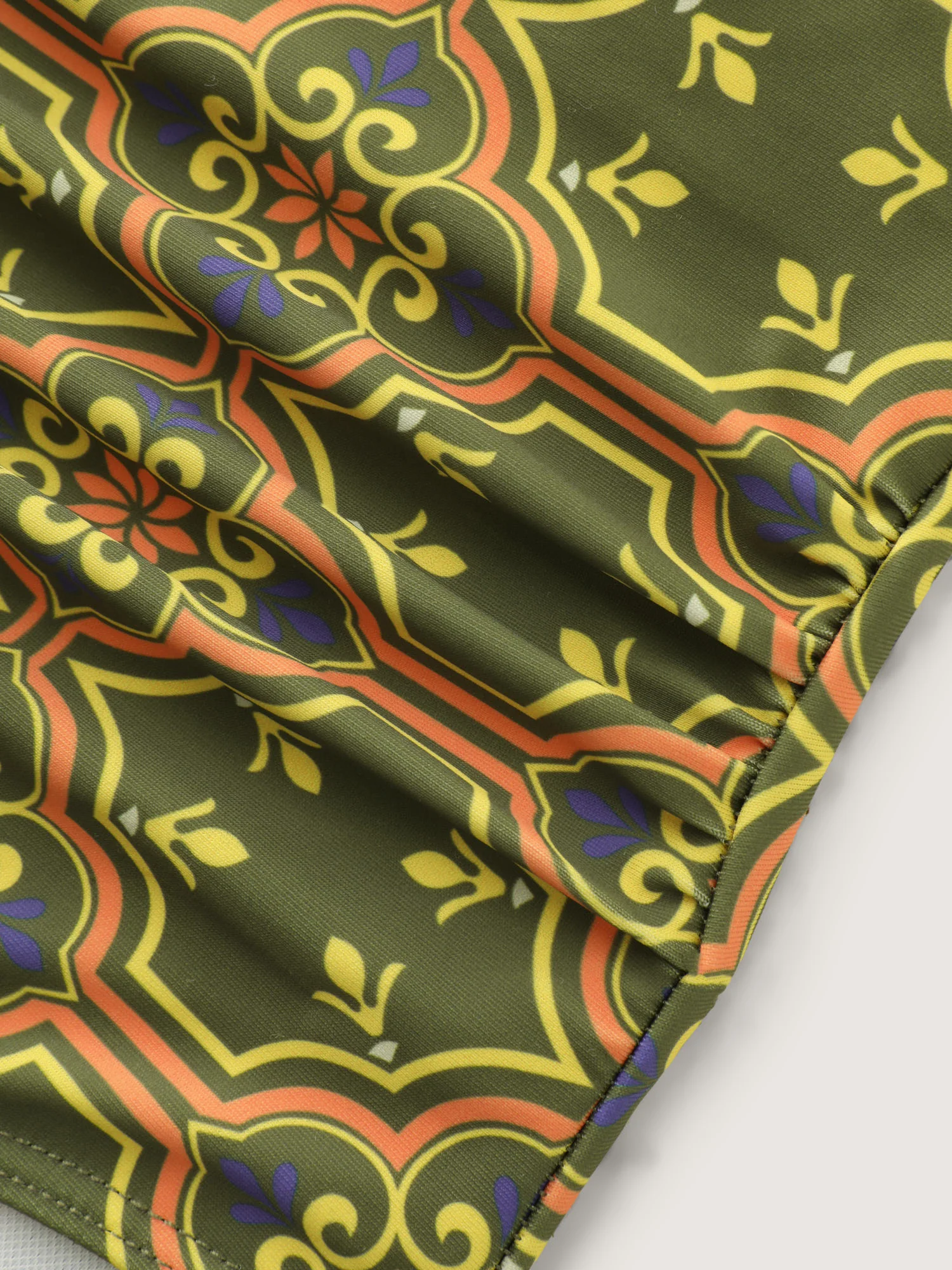 Ornate Print Overlap Waist Swim Bottoms - Image 6