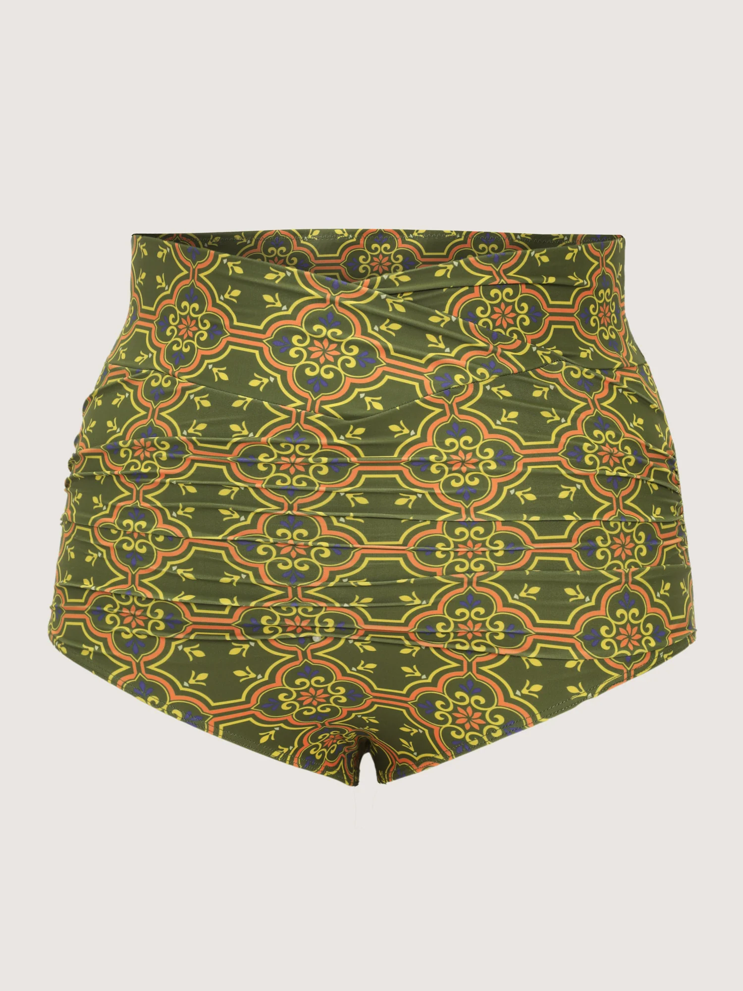Ornate Print Overlap Waist Swim Bottoms - Image 7