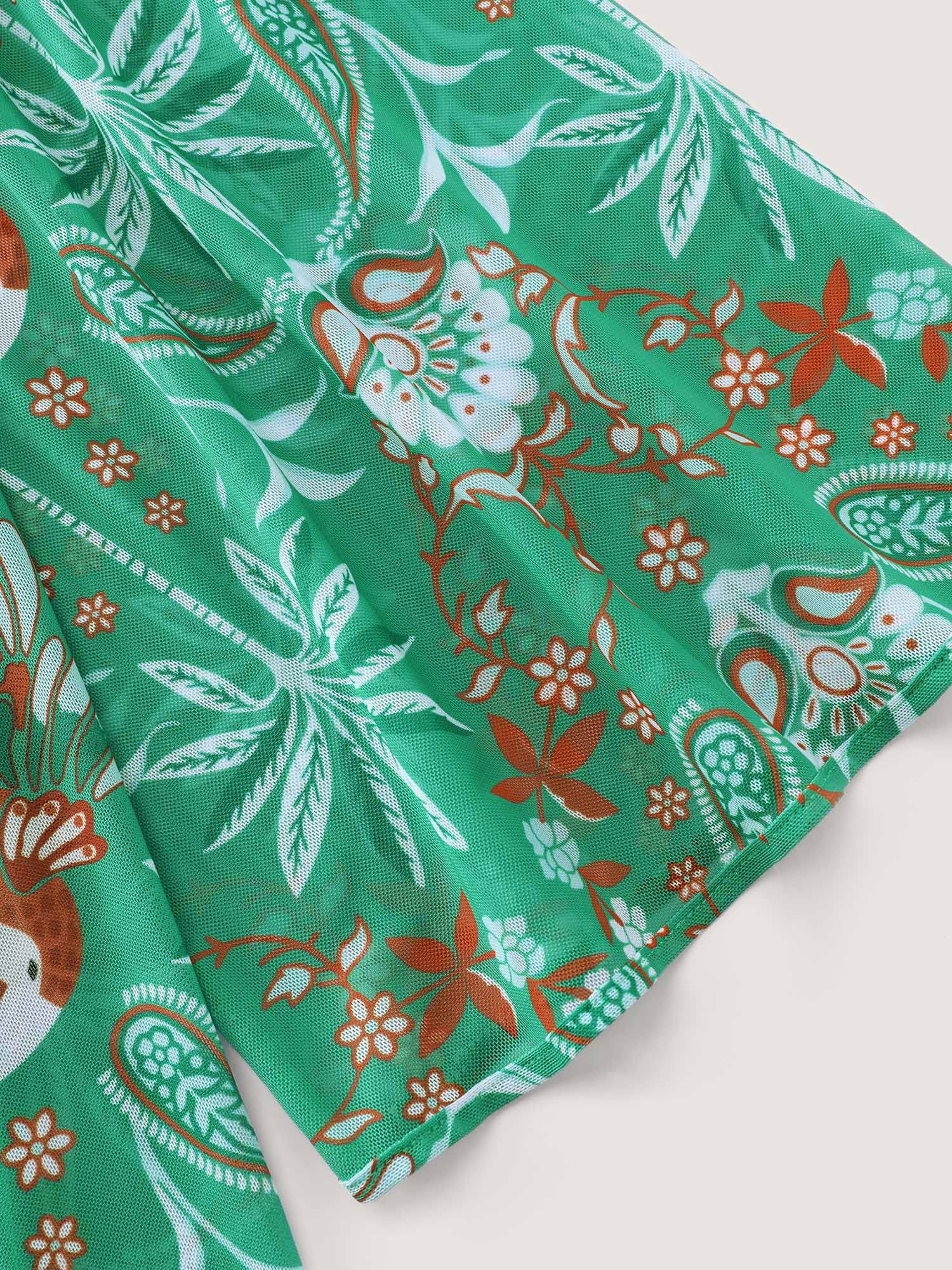 Paisley Print Front-Open Swim Cover-Up - Image 4