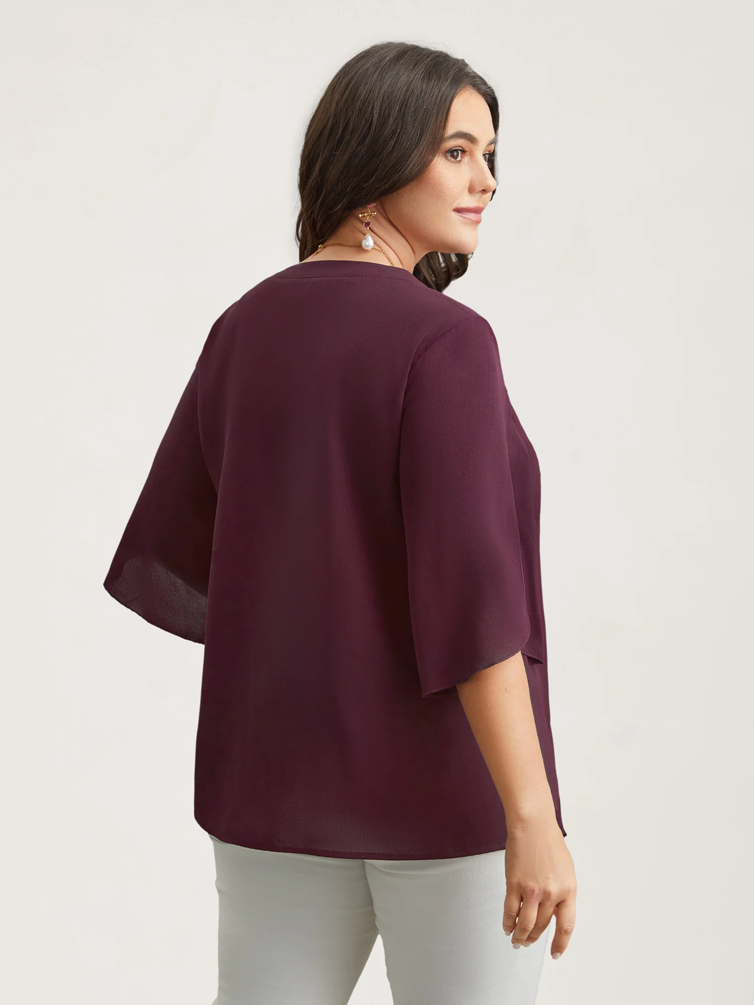 Petal Sleeve Toothpick Pleats Shirt - Image 13