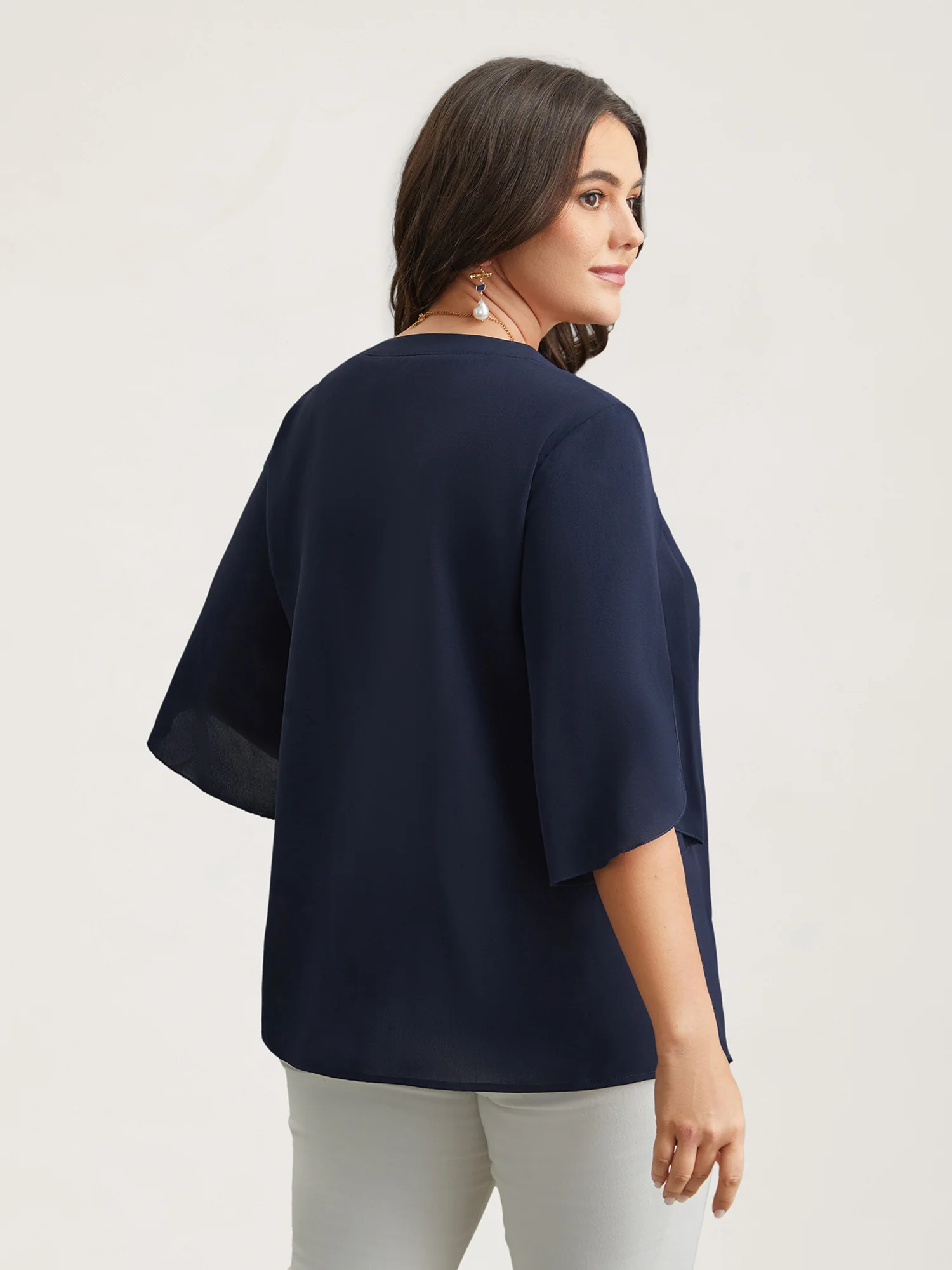 Petal Sleeve Toothpick Pleats Shirt - Image 5