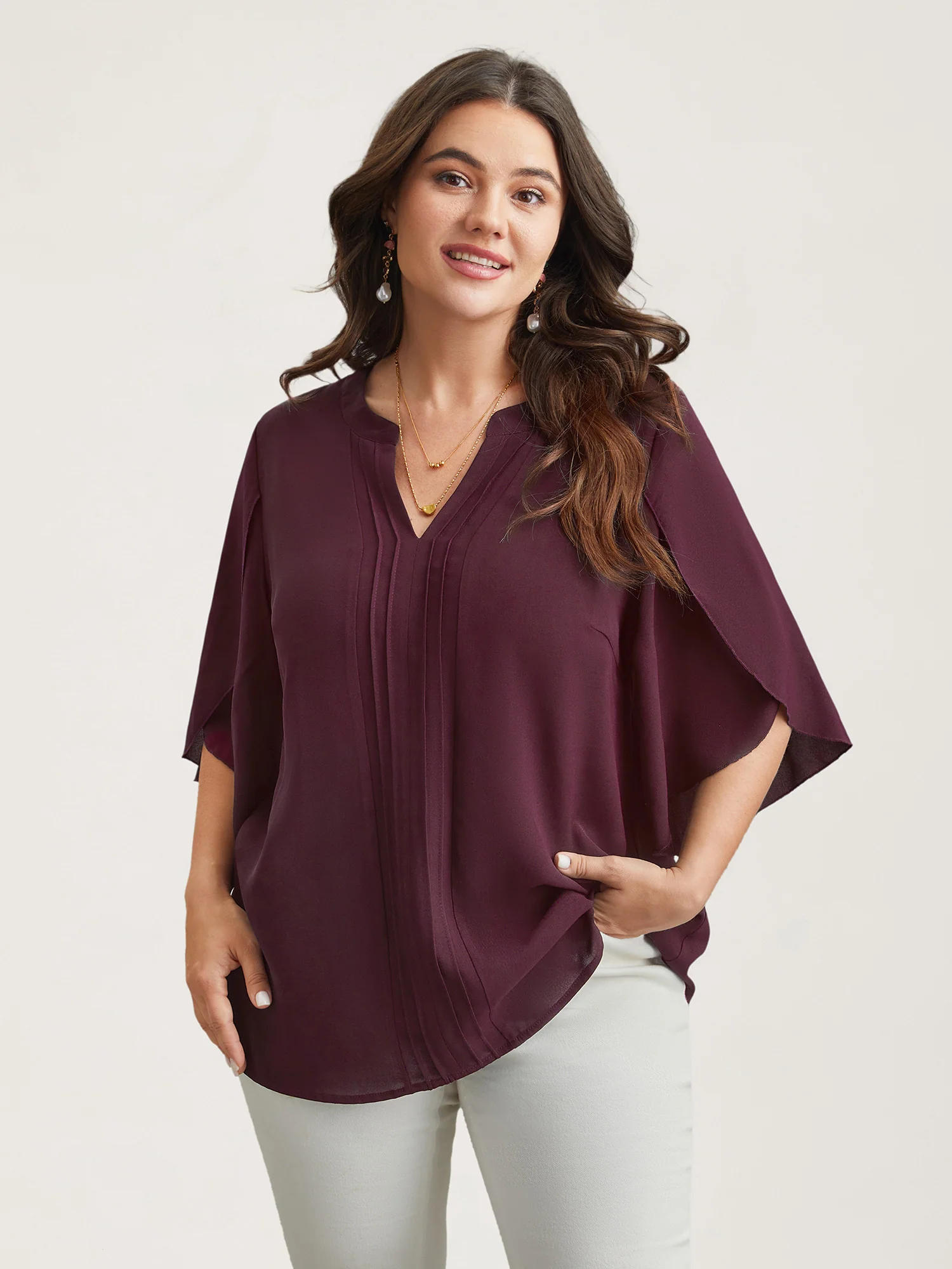 Petal Sleeve Toothpick Pleats Shirt - Image 9