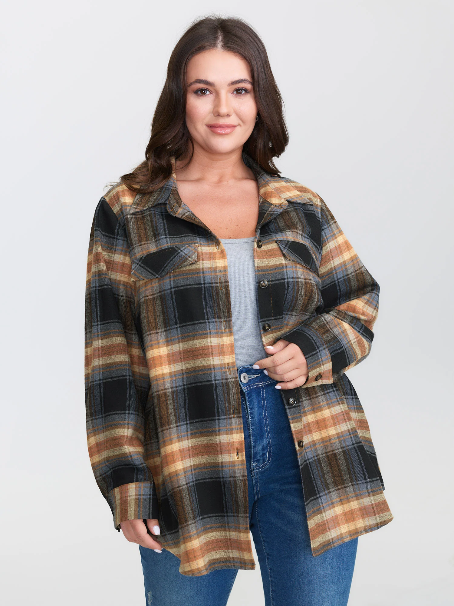 Plaid Print Button Down Shirt - Image 3