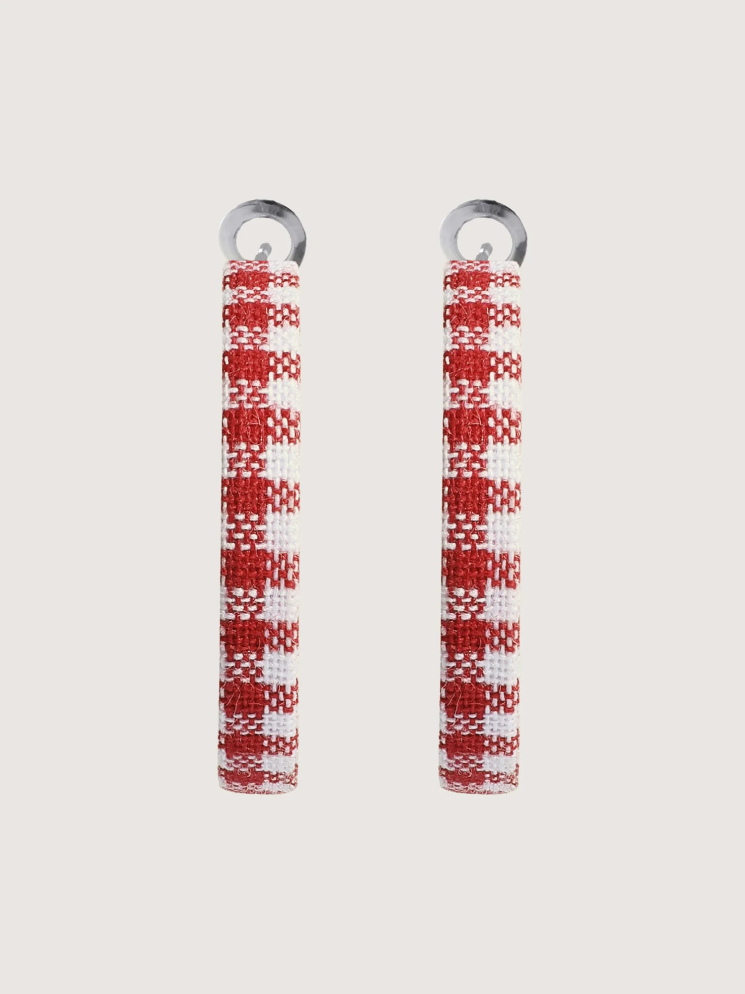 Plaid Print Elegant Hoop Earrings - Image 3
