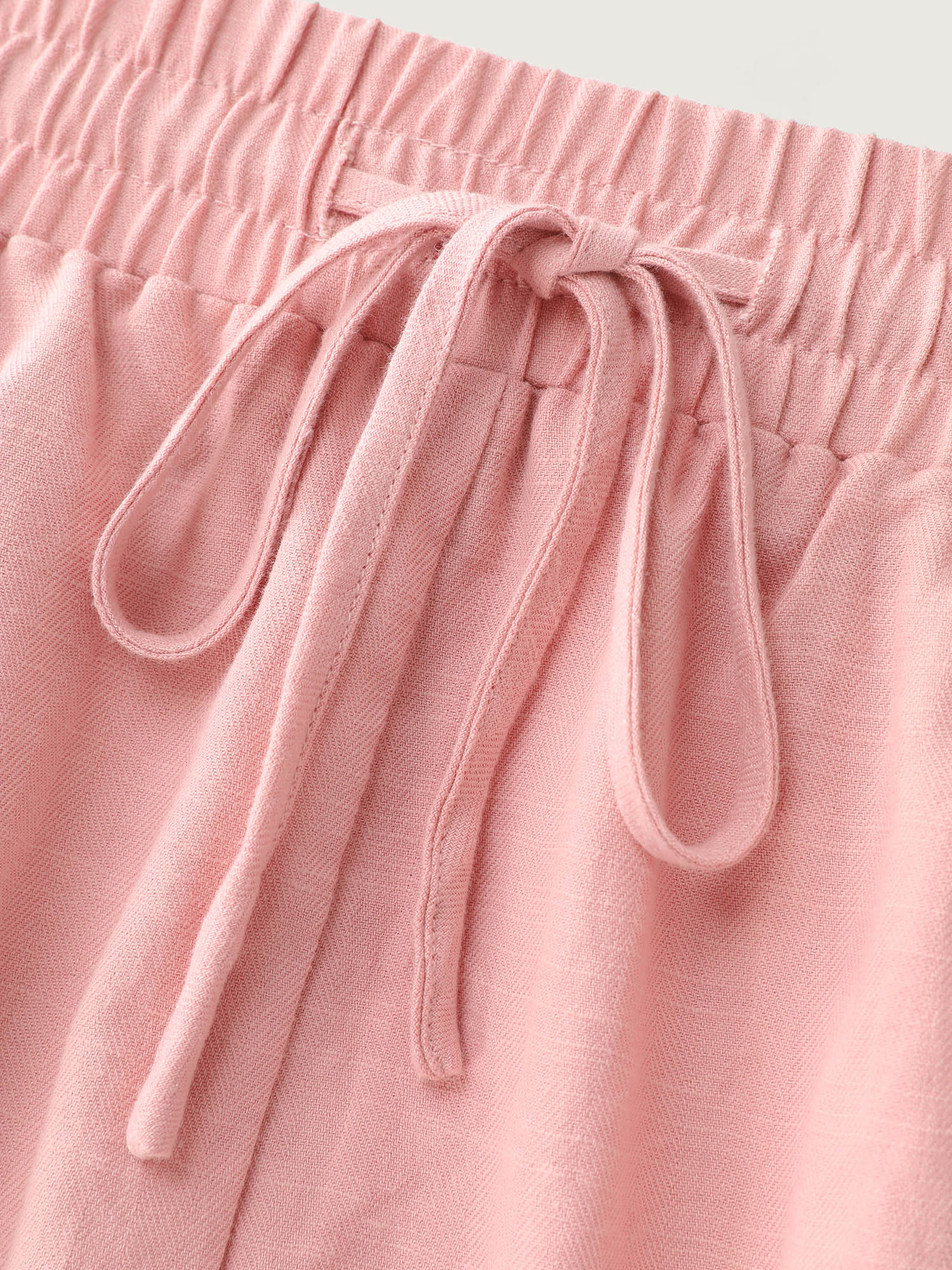 Cotton Drawstring Elastic Waist Pockets Shorts - Image 7