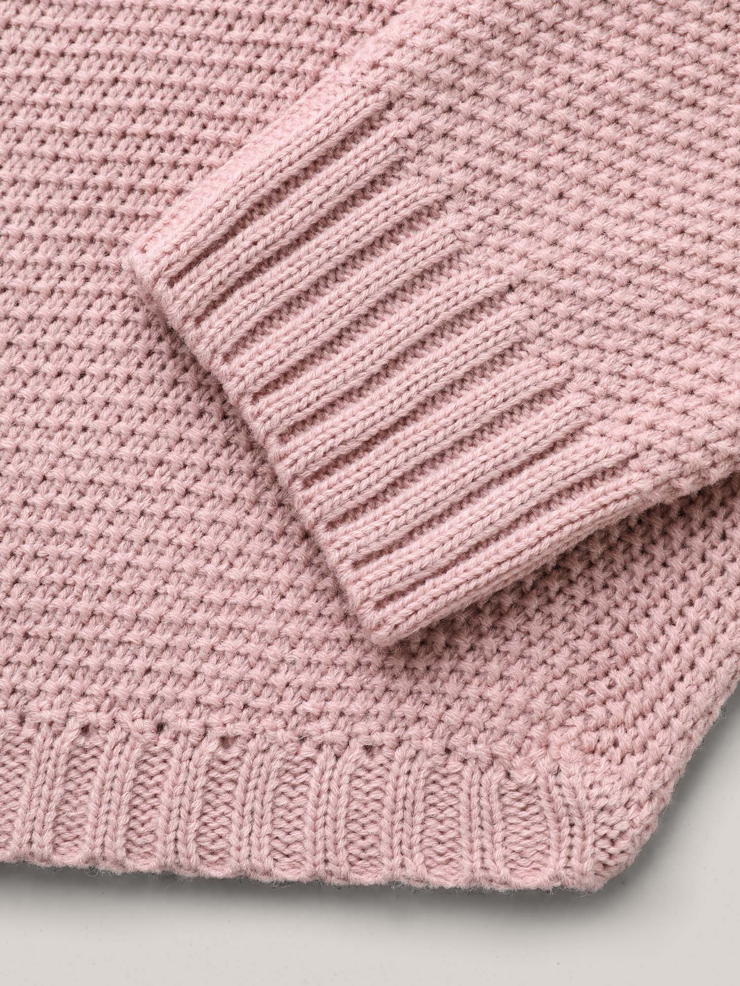 Plain Textured Button Detail Curved Hem Pullover - Image 7