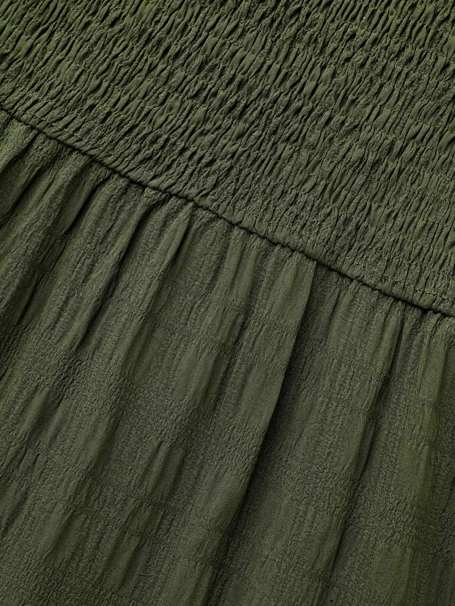 Plain Textured Shirred Midi Dress - Image 11