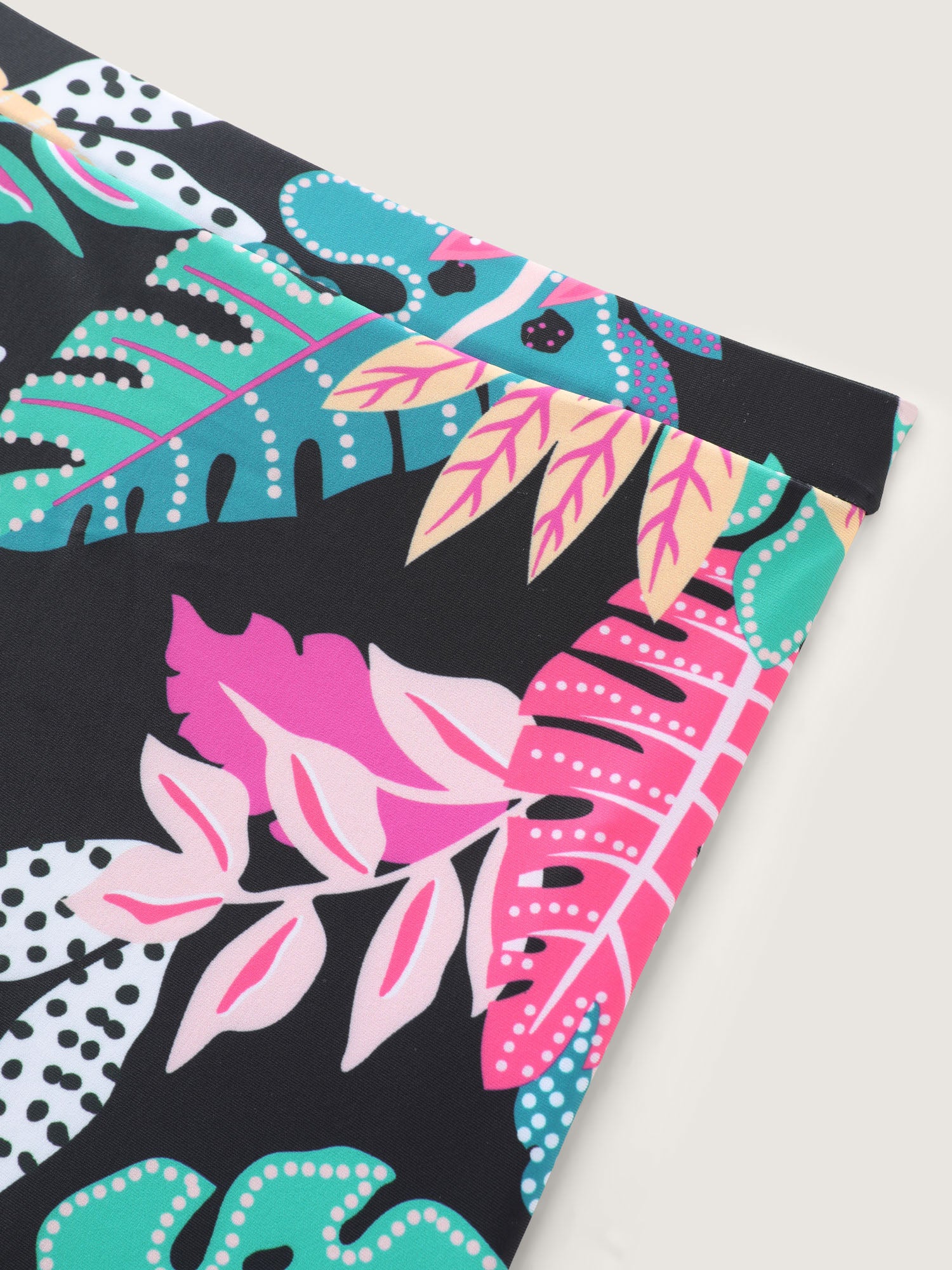 Playful Tropical Floral Print Pockets Swim Dress - Image 11