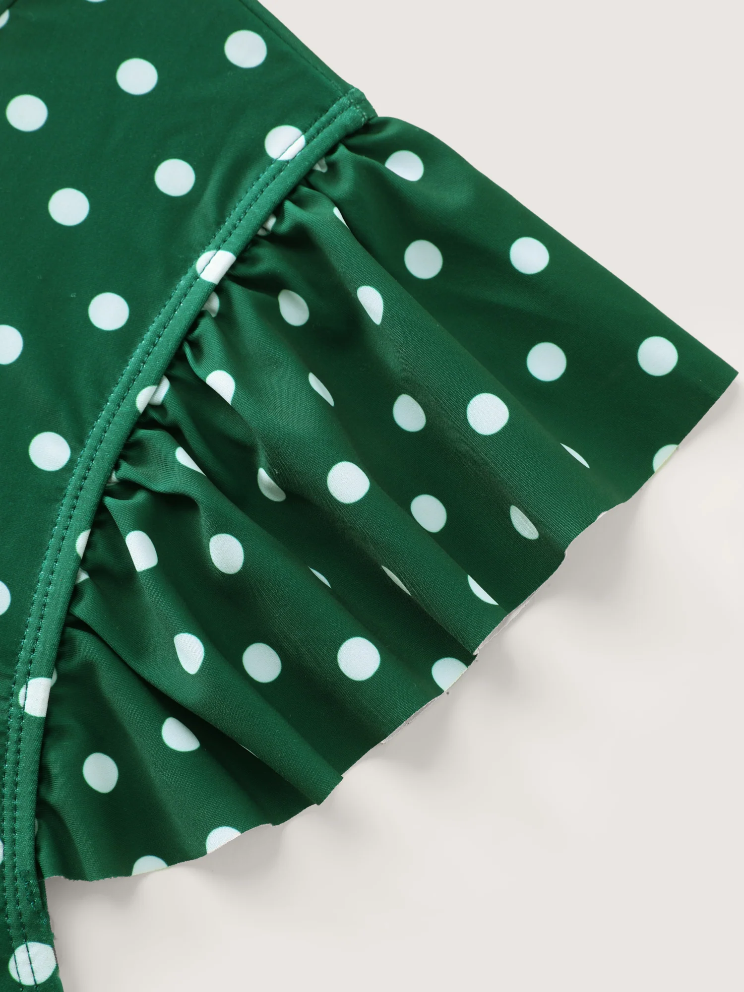 Polka Dots Flutter Sleeve One-Piece Swimsuit - Image 7