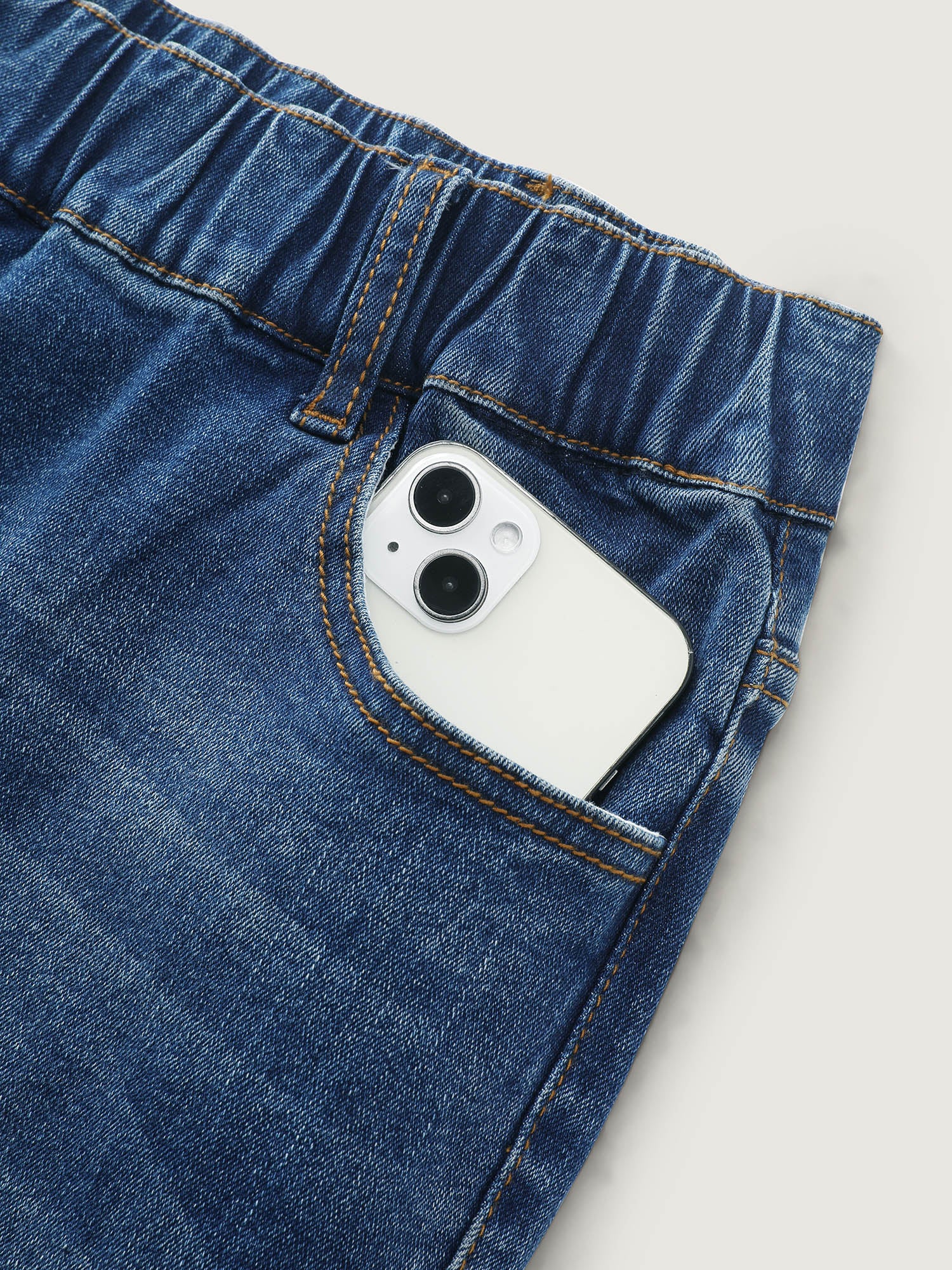 Pull-On Stretchy Denim Shorts - Image 6