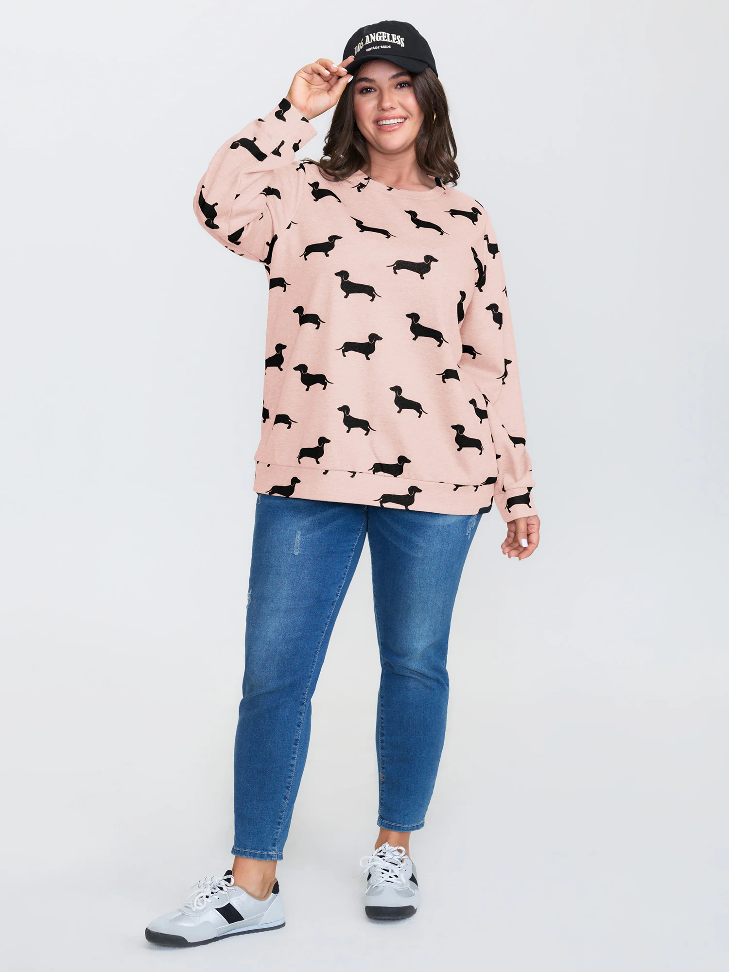 Puppy Print Round Neck Sweatshirt - Image 10