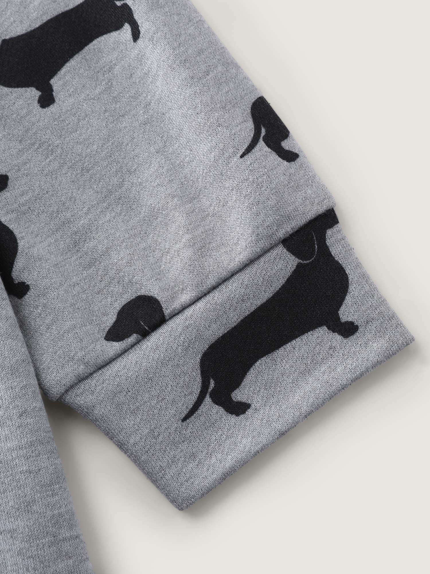 Puppy Print Round Neck Sweatshirt - Image 5