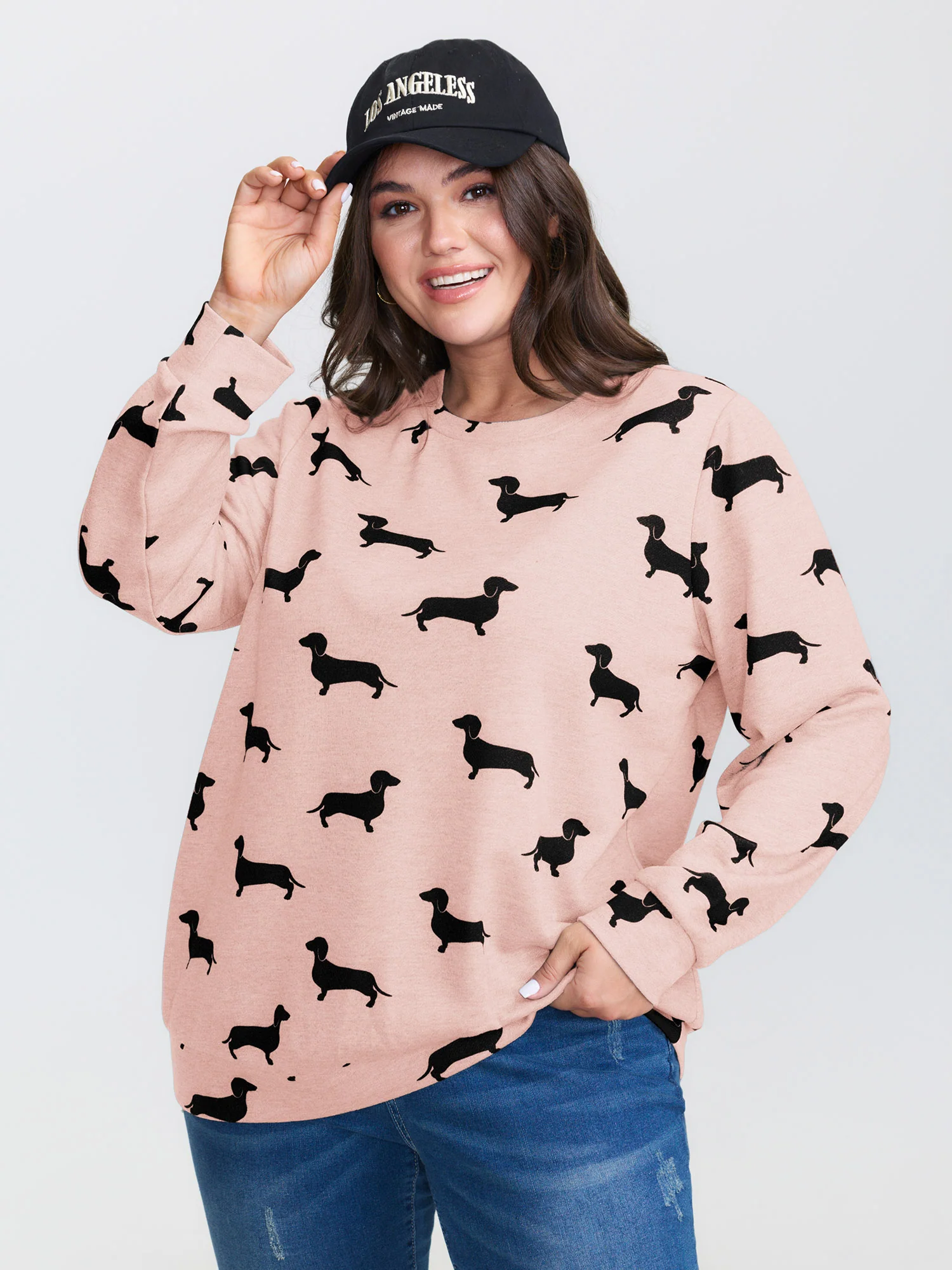 Puppy Print Round Neck Sweatshirt - Image 8