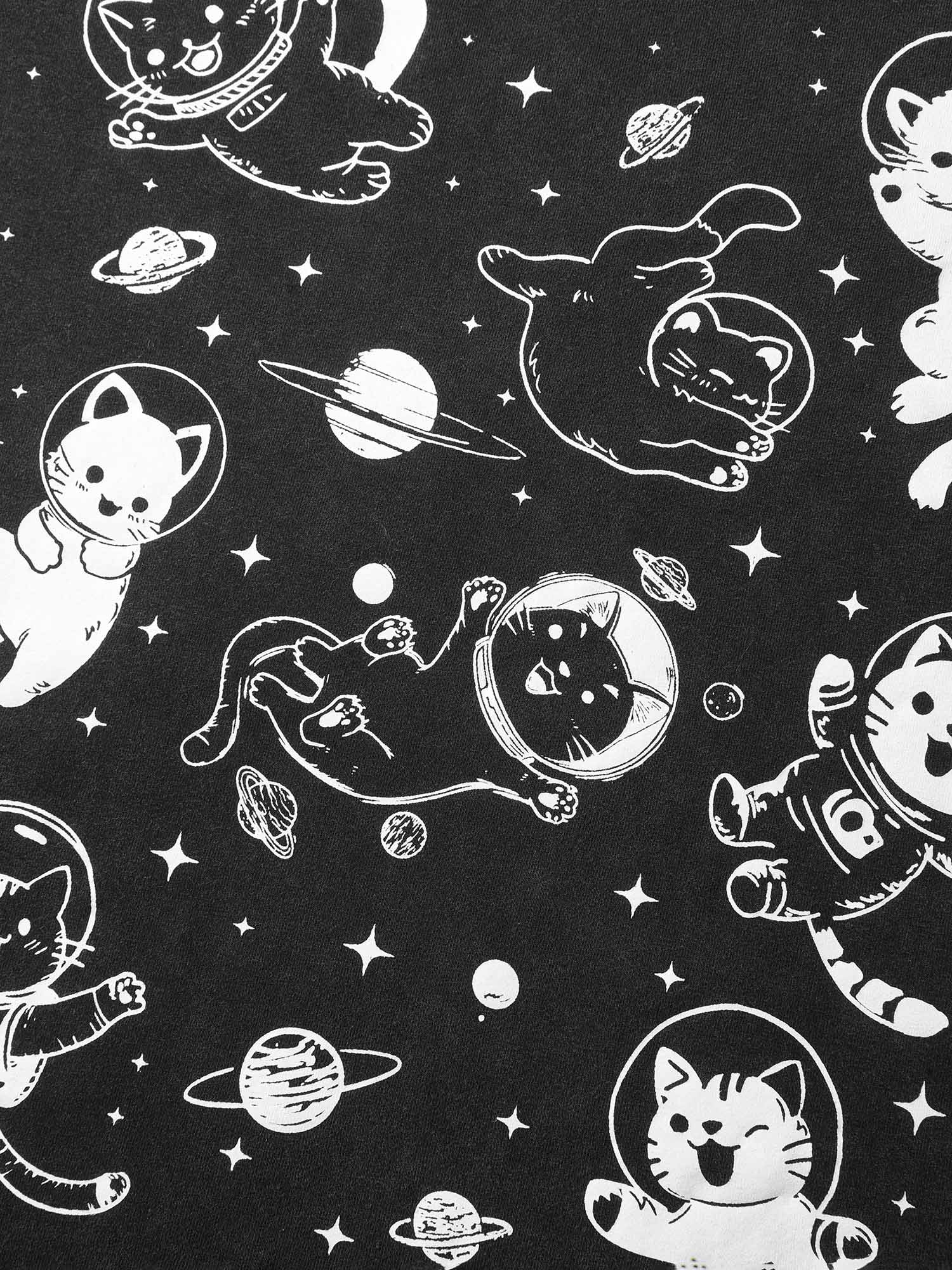 Pure Cotton Astronomer Cat Print T-Shirt - Image 6