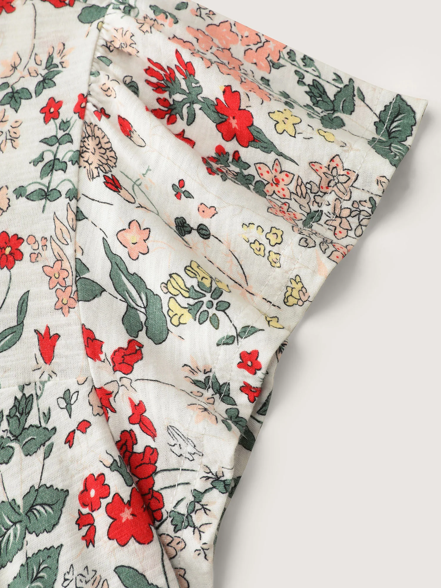Pure Cotton Floral Print Square Neck Top - Image 5