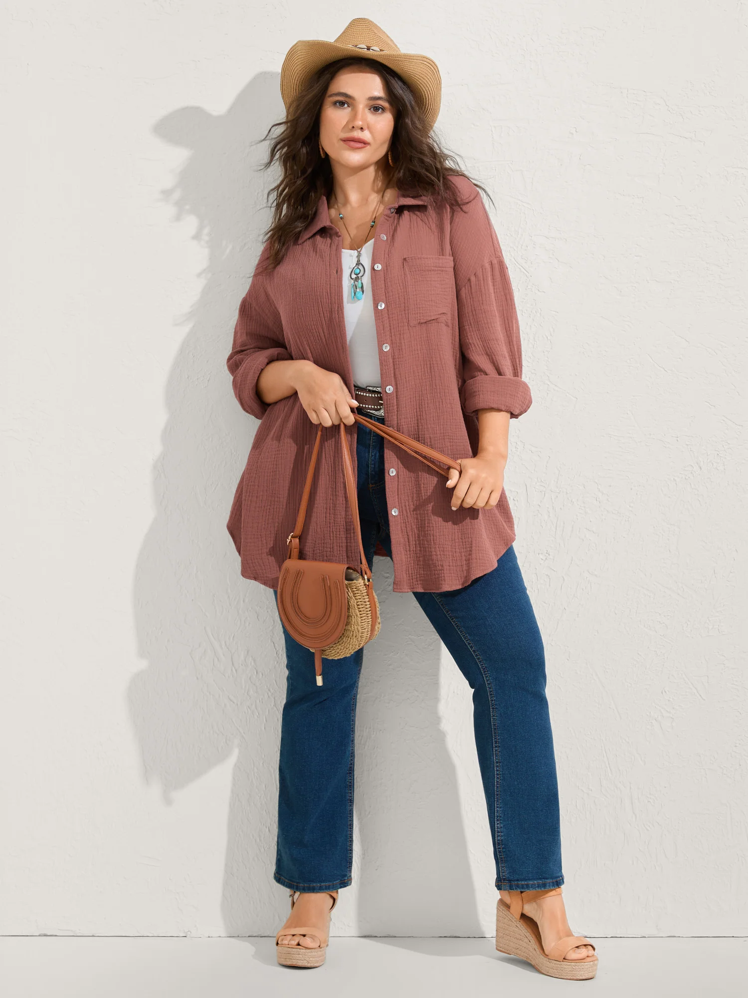 Pure Cotton Long Button Down Jacket - Image 2