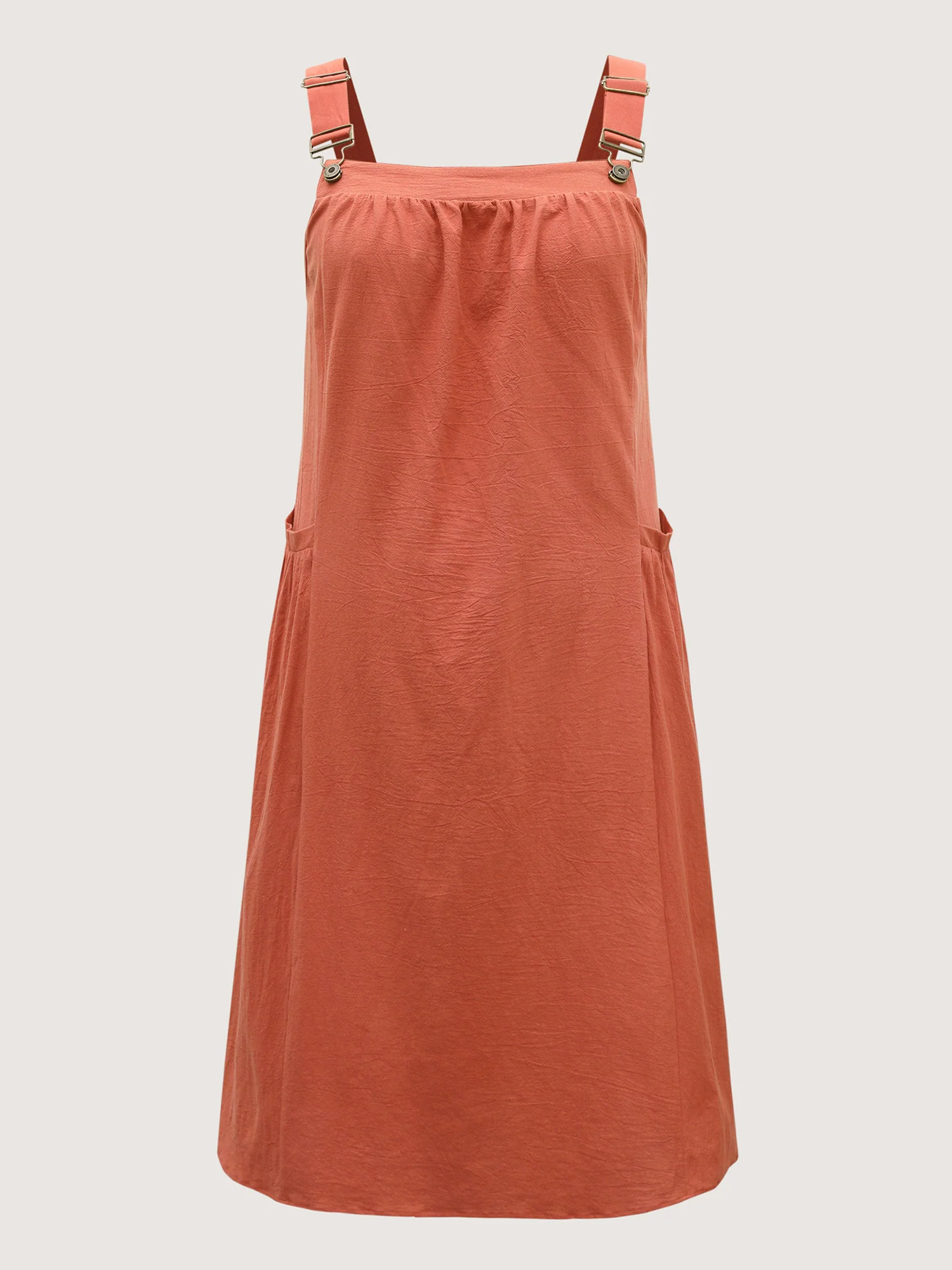 Pure Cotton Pleated Pockets Midi Dress - Image 14