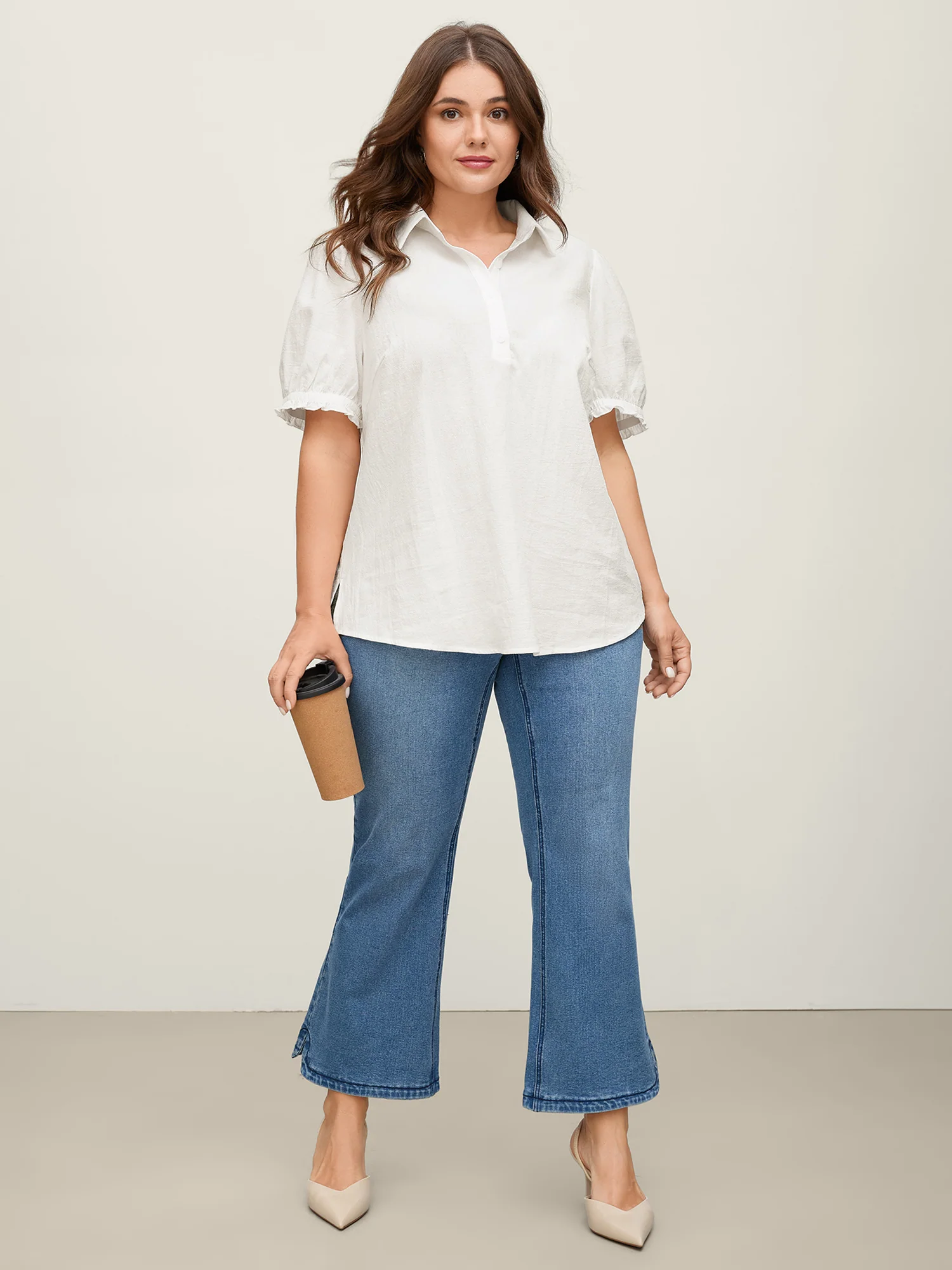 Pure Cotton Ruffled Puffy Sleeve Blouse - Image 10