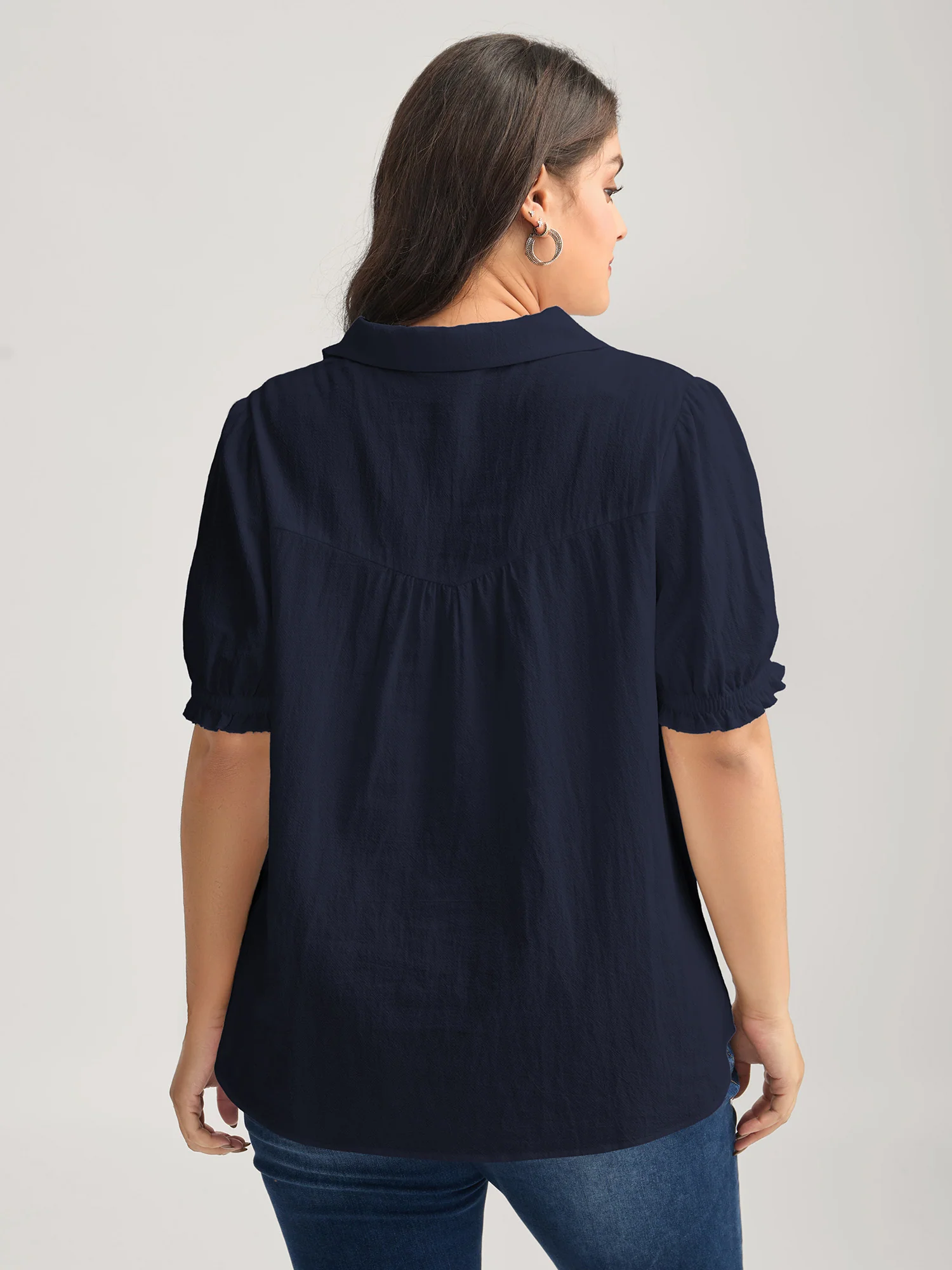 Pure Cotton Ruffled Puffy Sleeve Blouse - Image 4