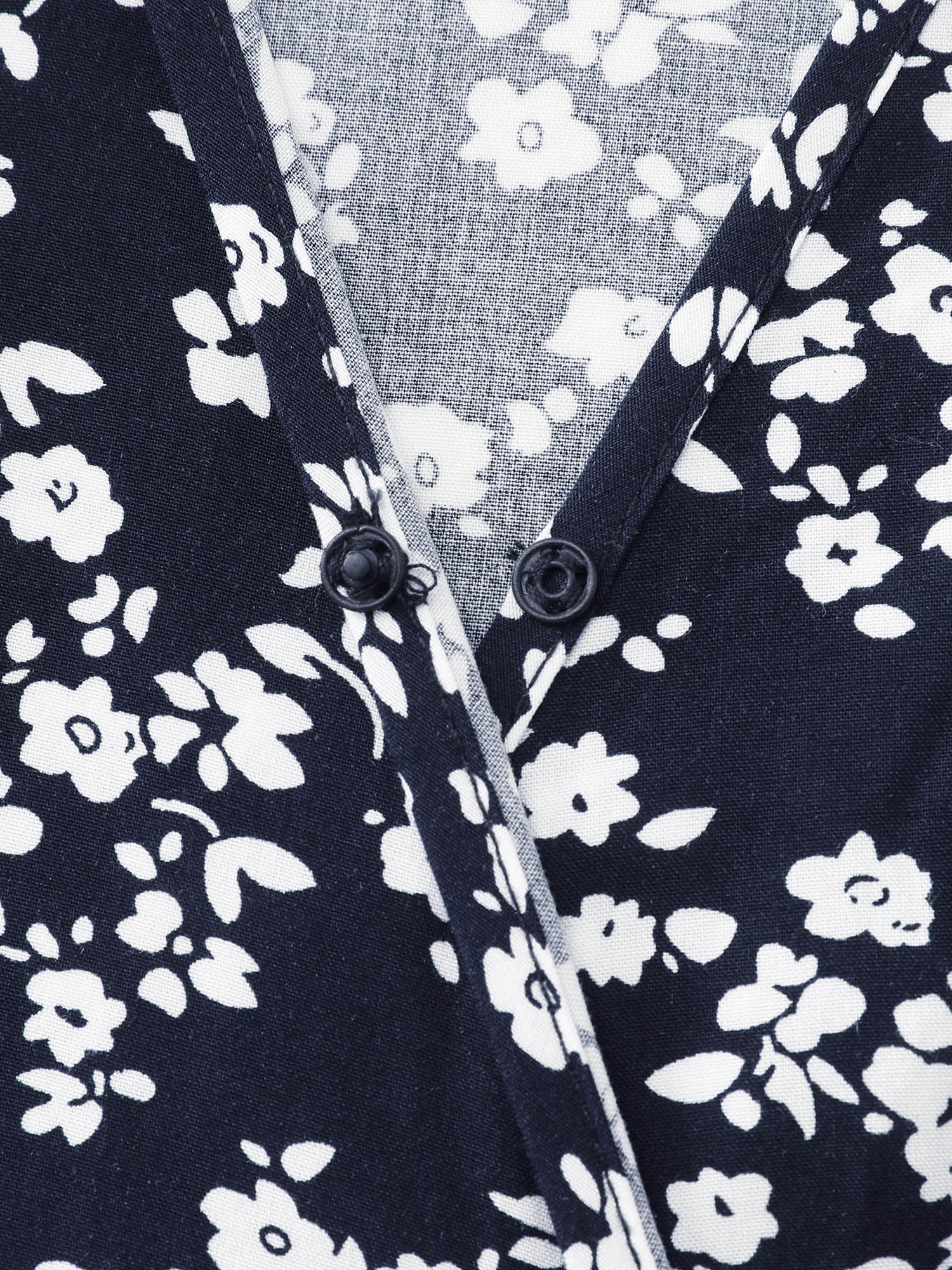 Rayon Floral Print Pleated Pockets Mini Dress - Image 6