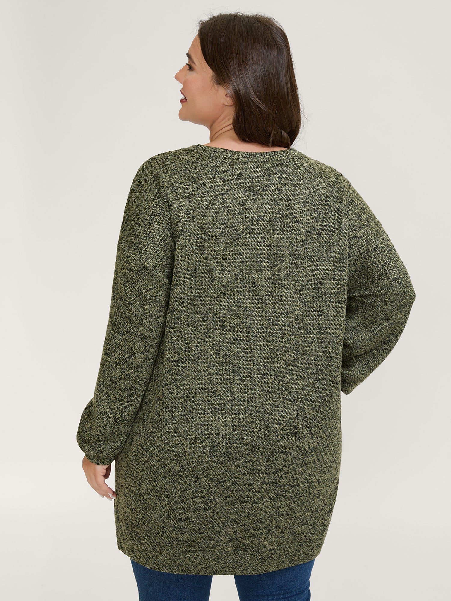 Relaxed Fit Split Hem Pullover - Image 4