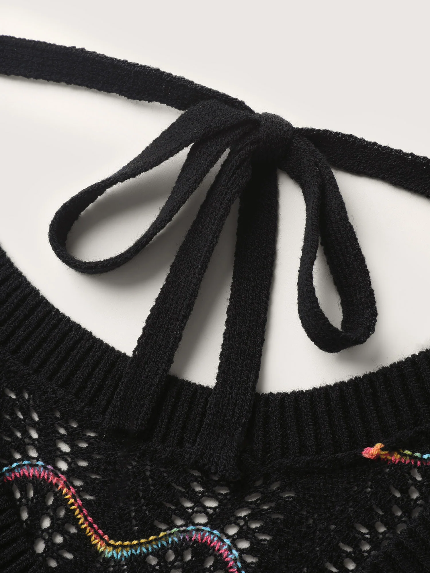 Ripple Textured Sheer Neck Backless Pullover - Image 6