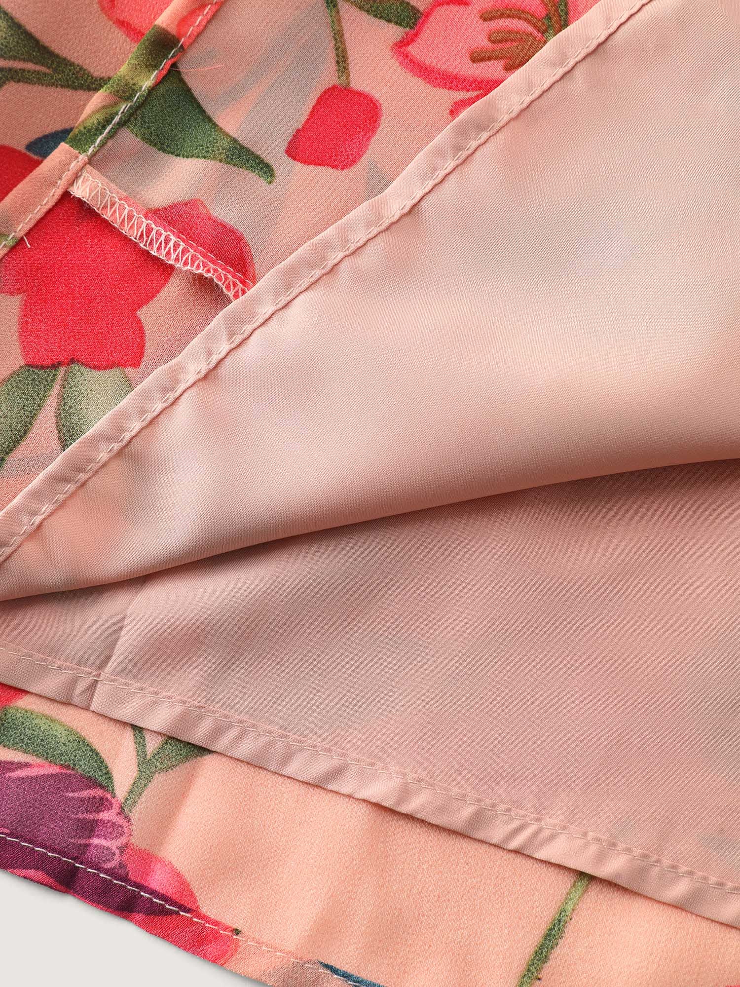 Romantic Floral Print Ruffled Edge Maxi Dress - Image 5