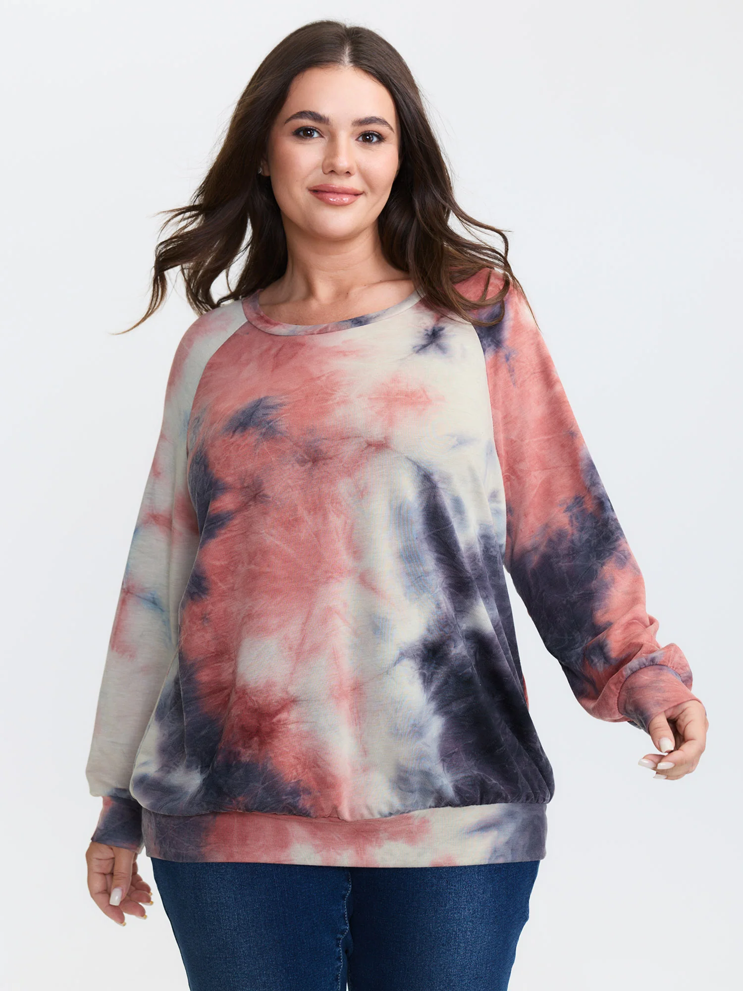 Round Neck Tie-Dye Sweatshirt